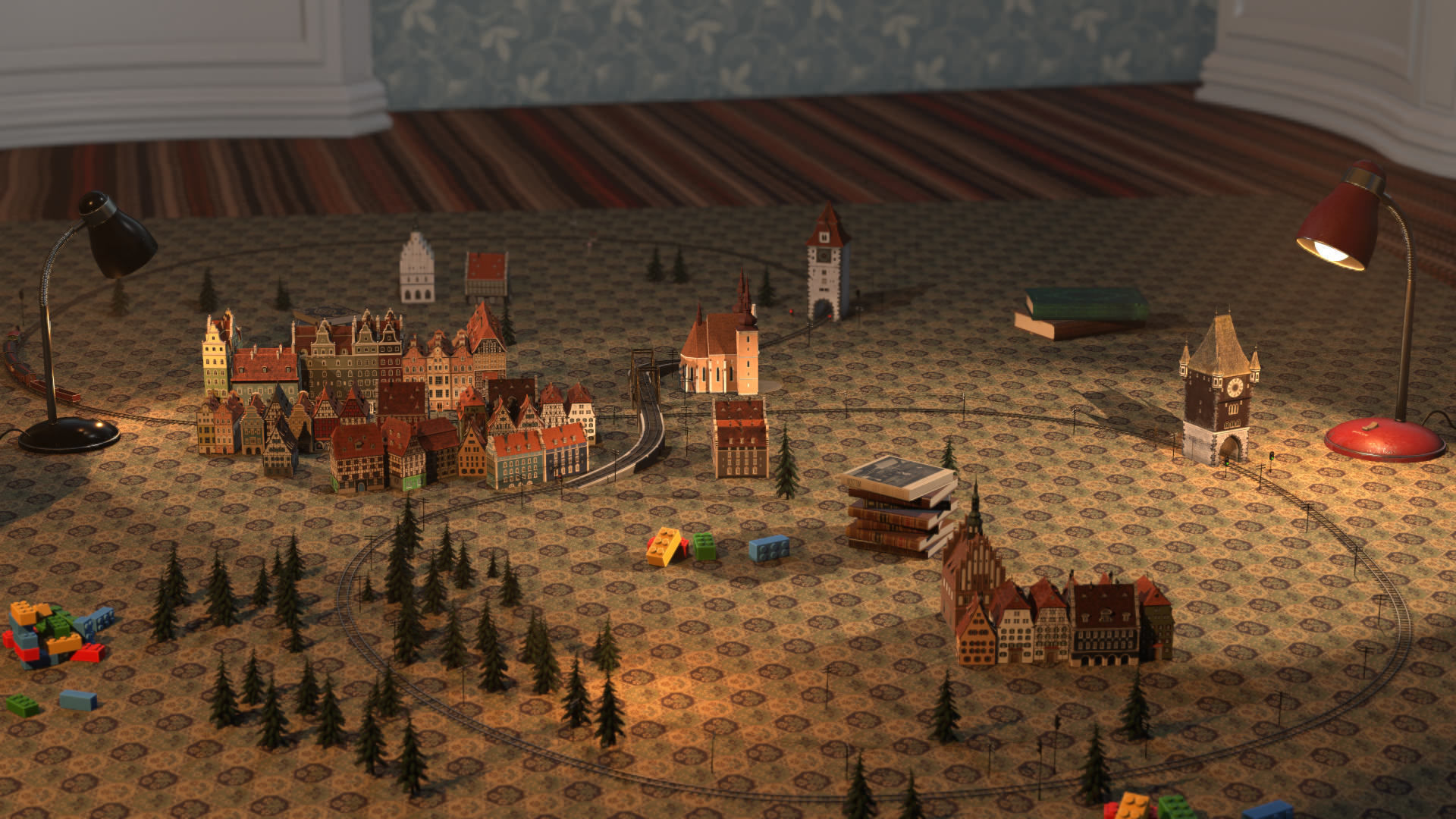 The Railway Mechanical Toy Low-poly 3D model_3