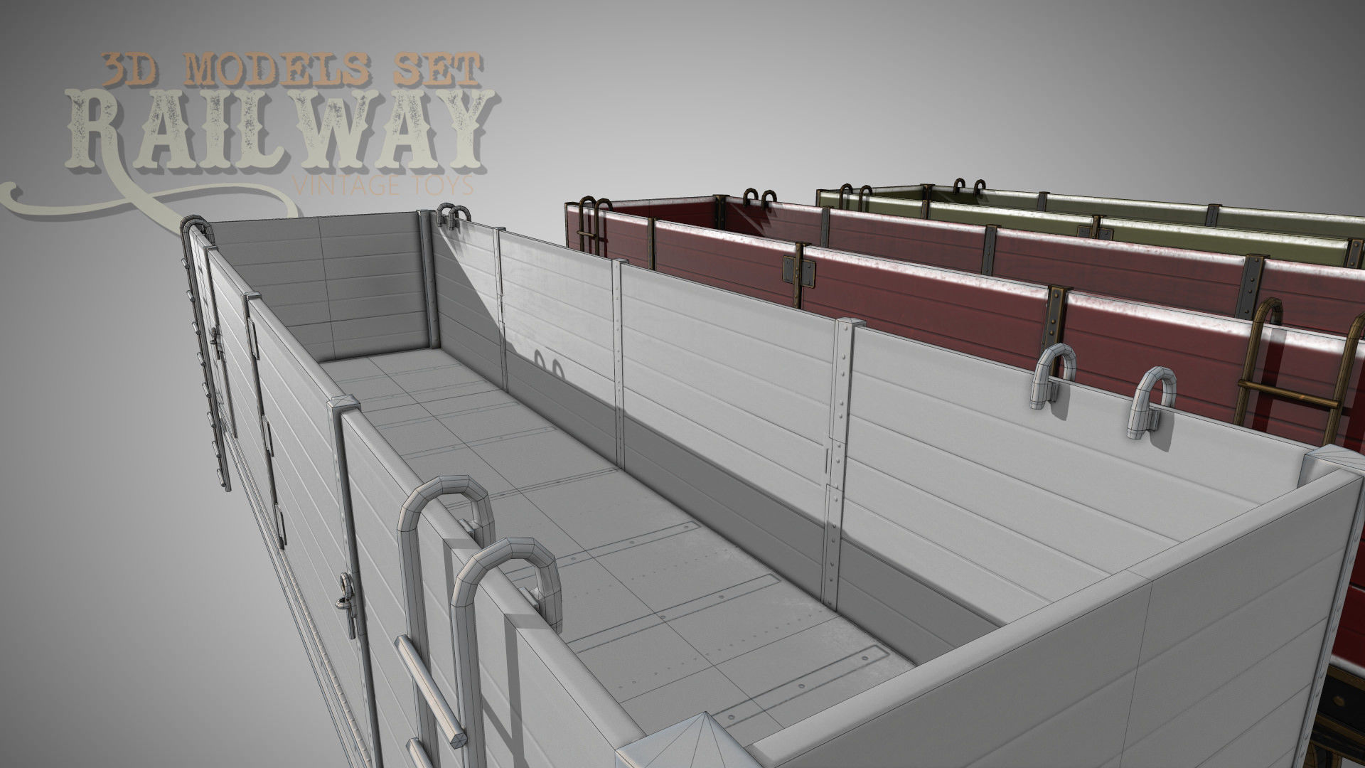 The Railway Mechanical Toy Low-poly 3D model_91