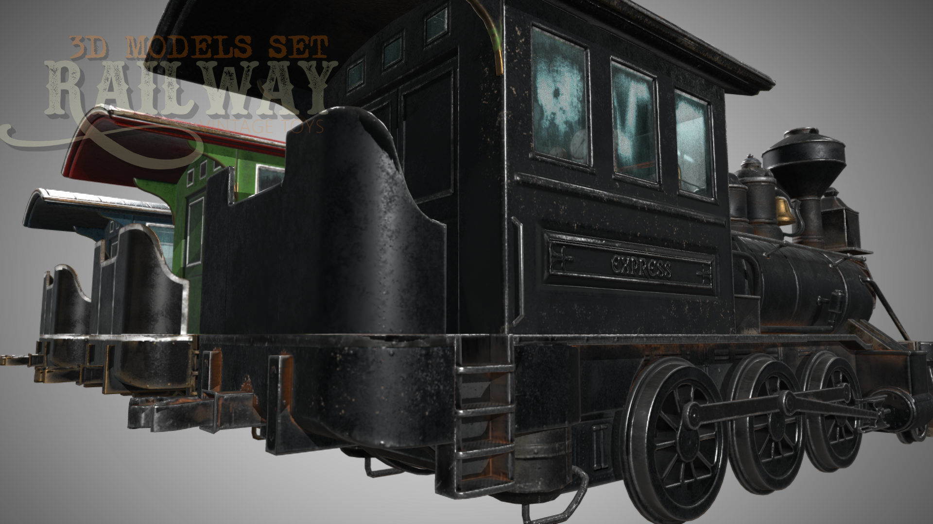 The Railway Mechanical Toy Low-poly 3D model_73