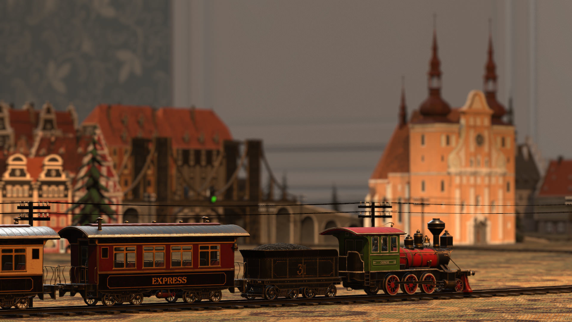 The Railway Mechanical Toy Low-poly 3D model_4