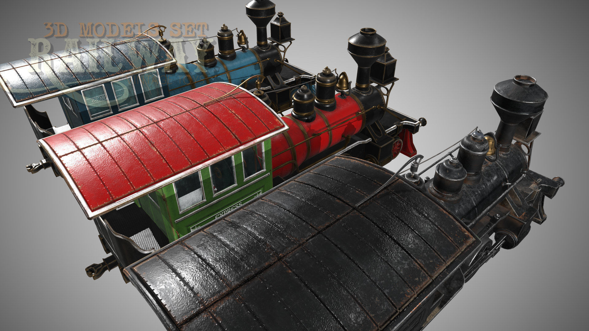 The Railway Mechanical Toy Low-poly 3D model_74