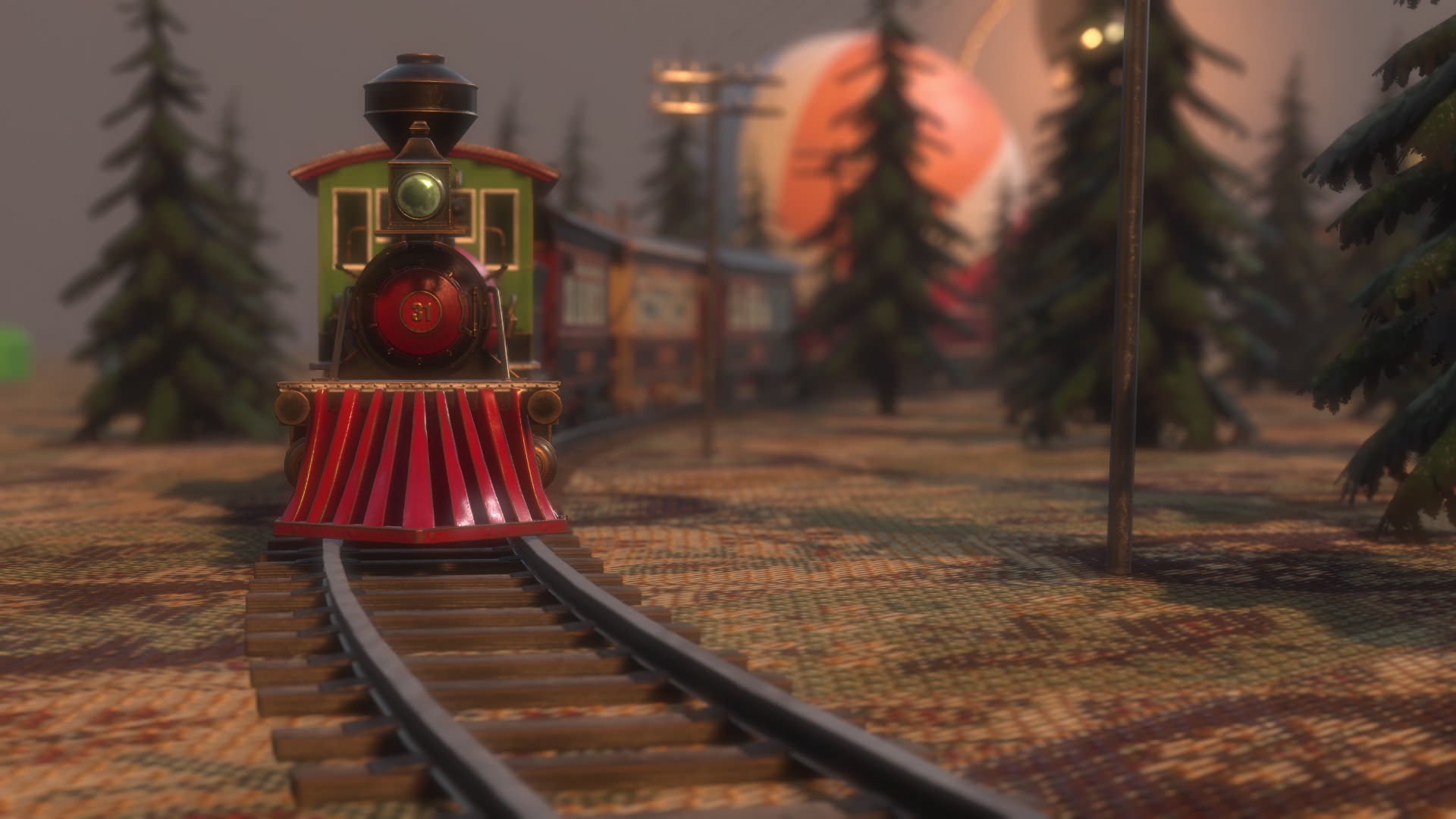 The Railway Mechanical Toy Low-poly 3D model_49