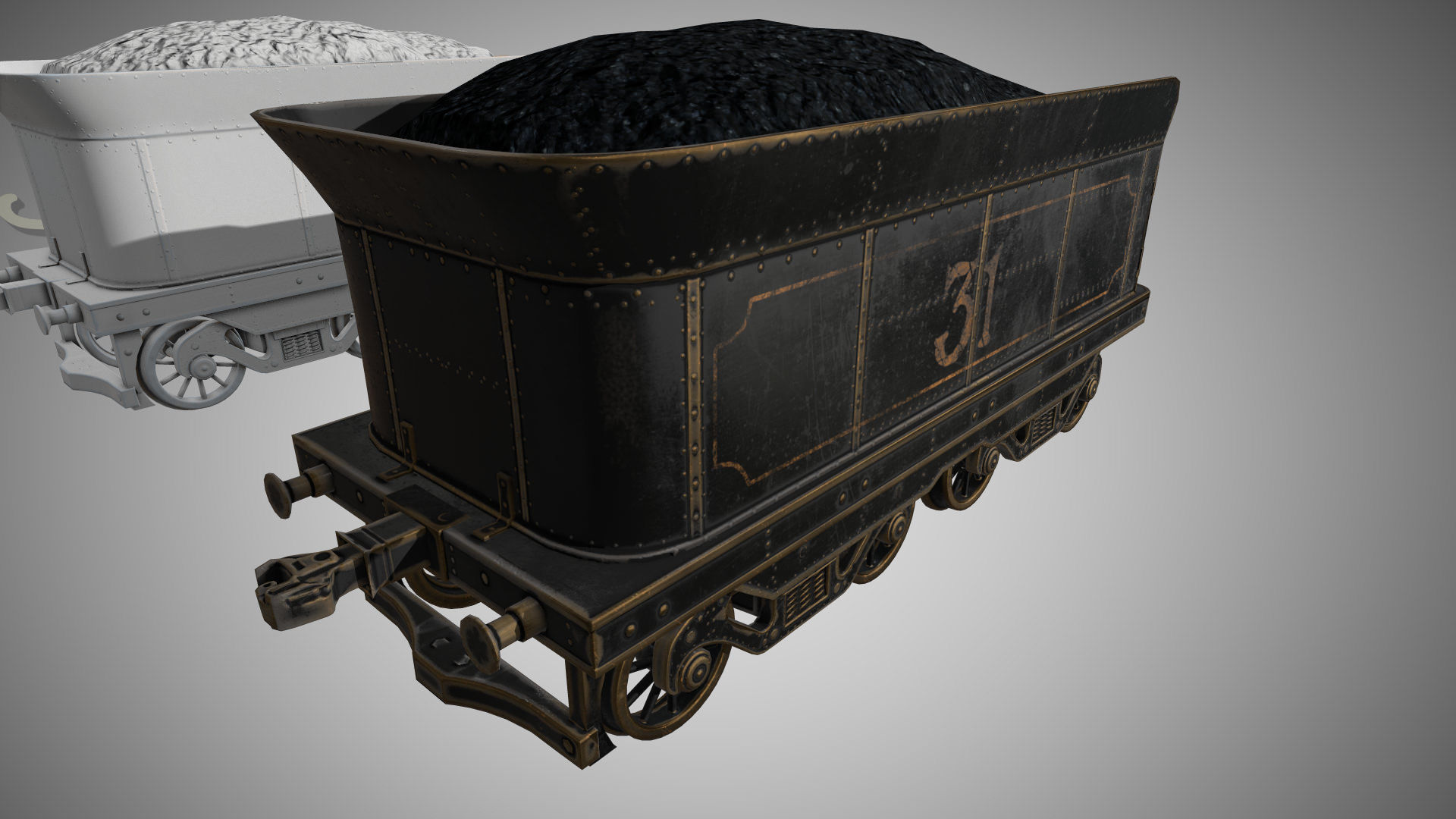 The Railway Mechanical Toy Low-poly 3D model_93
