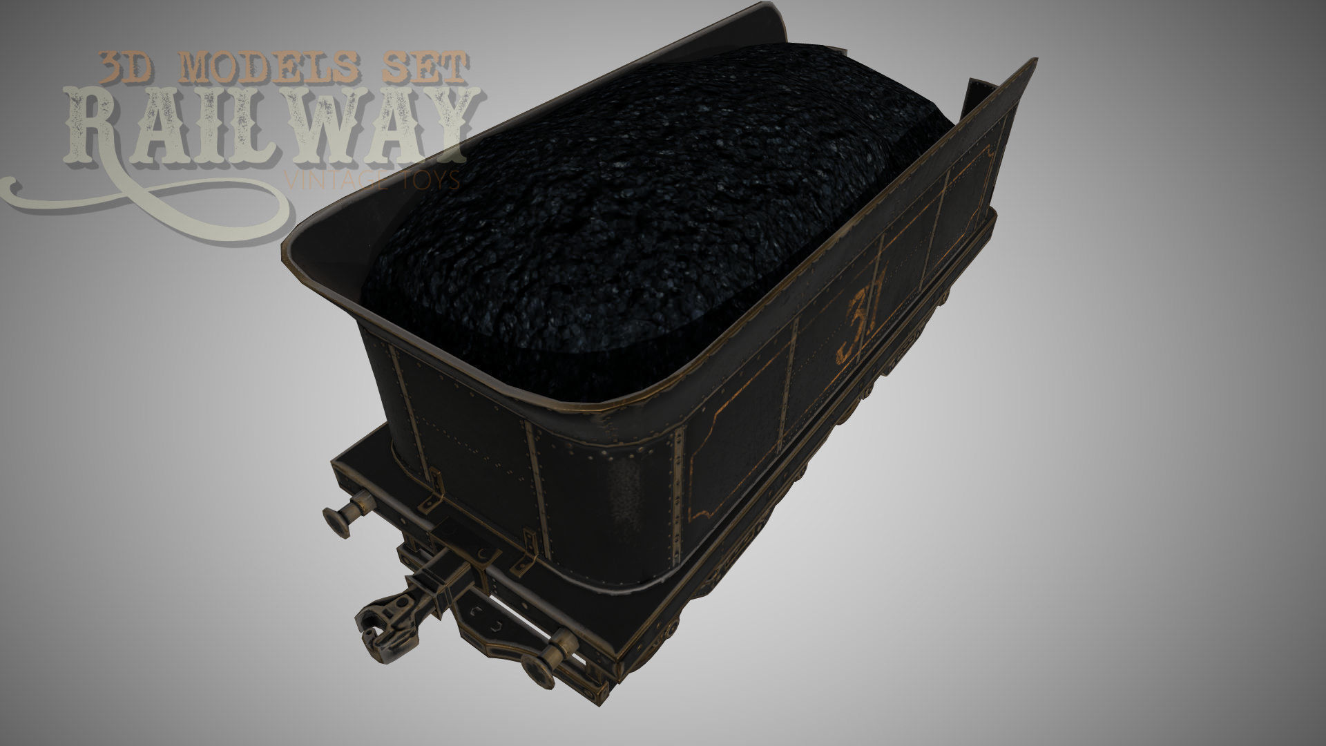 The Railway Mechanical Toy Low-poly 3D model_99