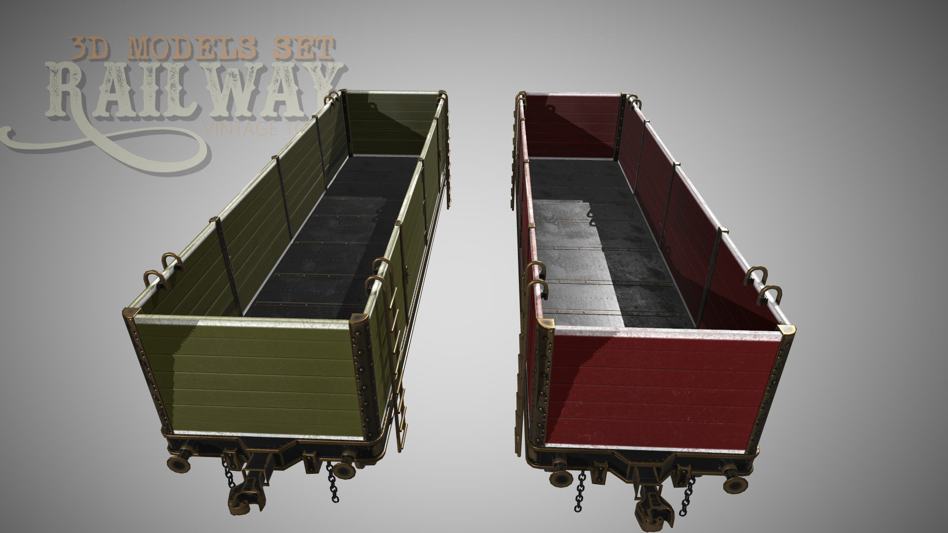 The Railway Mechanical Toy Low-poly 3D model_85