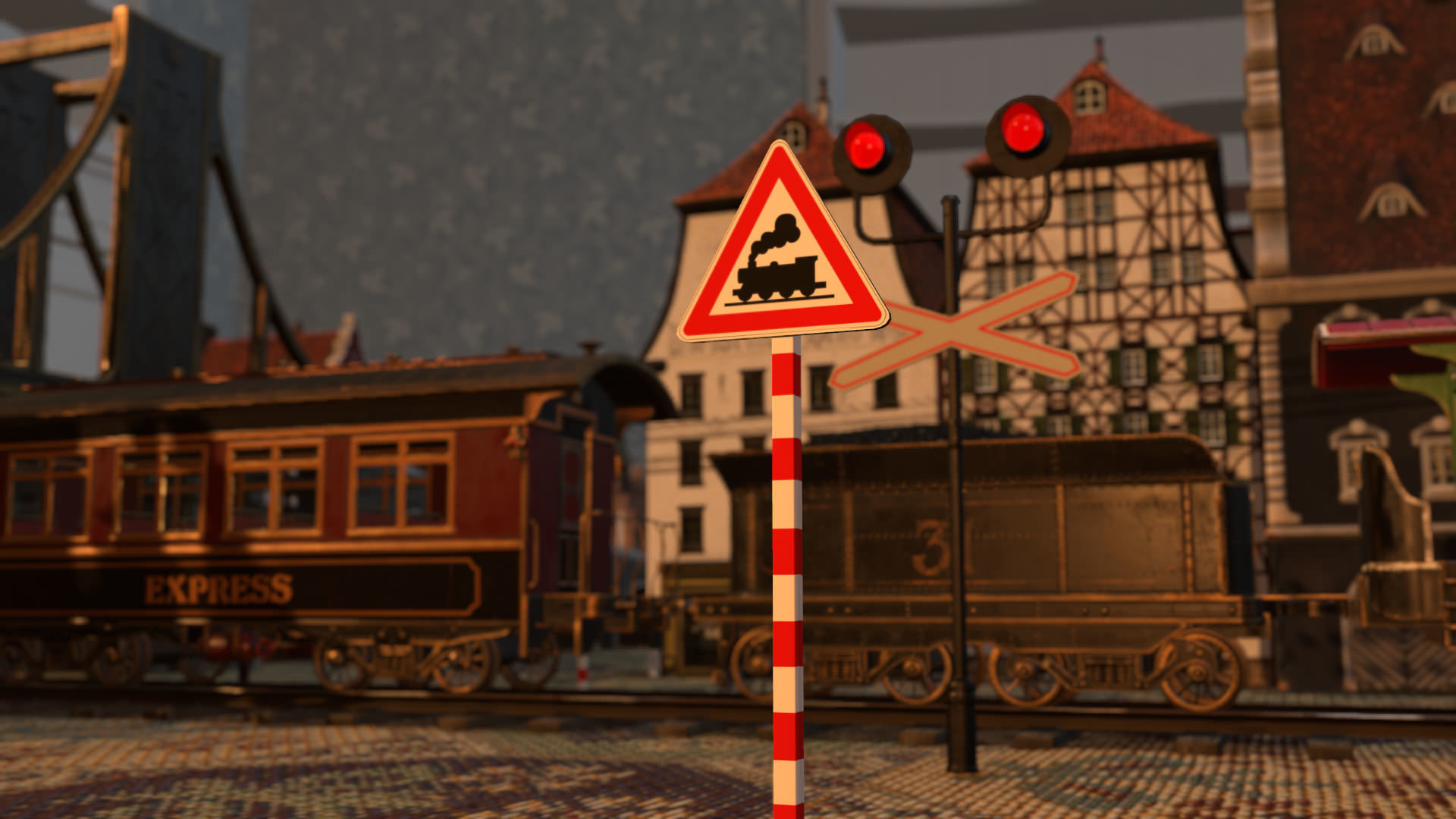 The Railway Mechanical Toy Low-poly 3D model_28