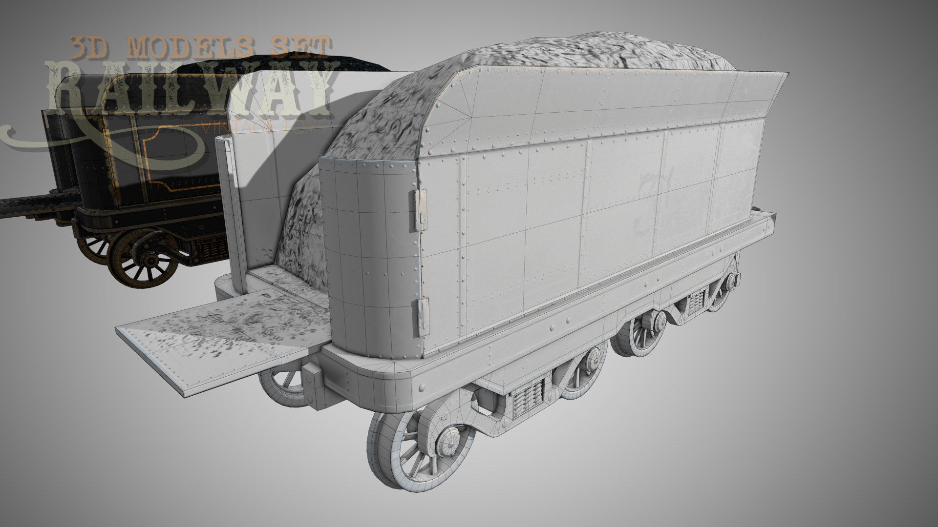 The Railway Mechanical Toy Low-poly 3D model_101