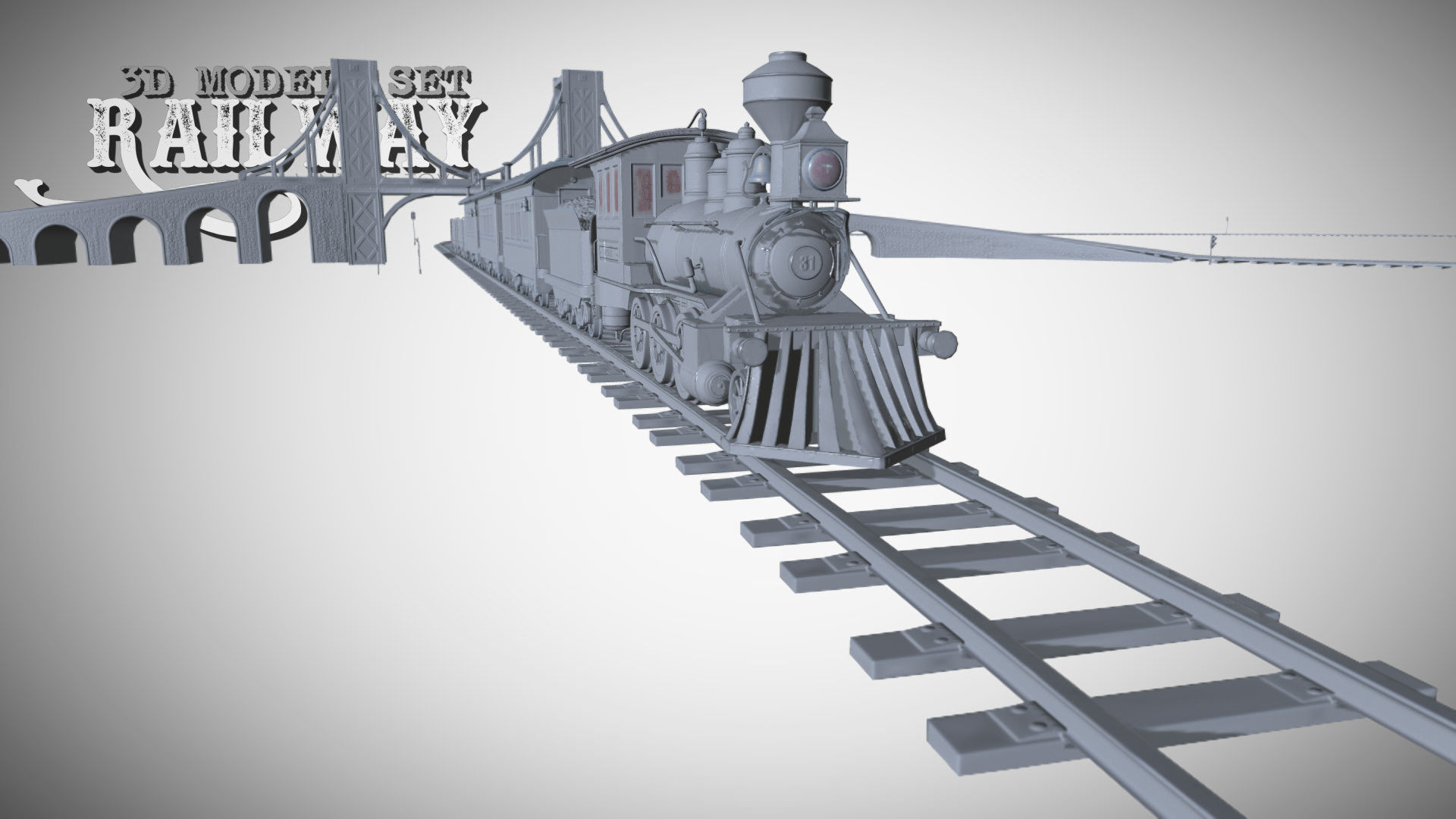 The Railway Mechanical Toy Low-poly 3D model_56