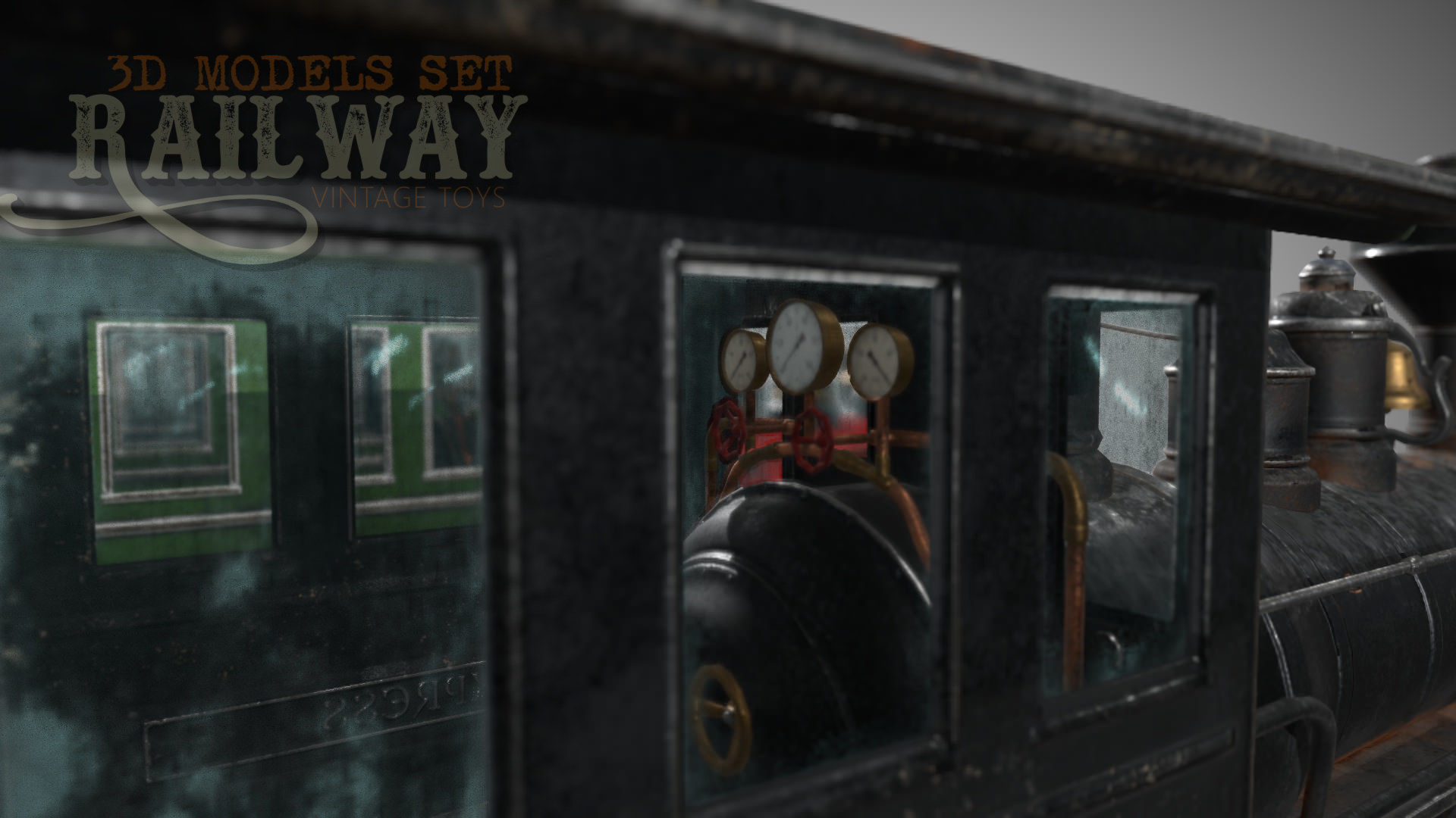 The Railway Mechanical Toy Low-poly 3D model_76