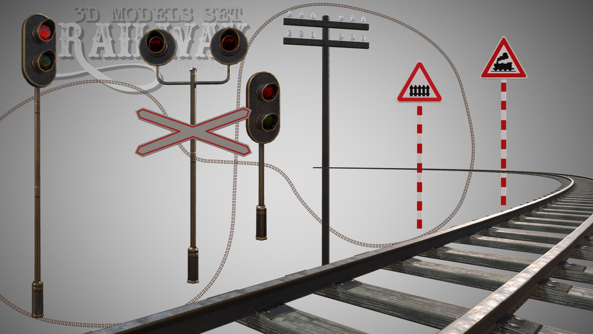 The Railway Mechanical Toy Low-poly 3D model_114