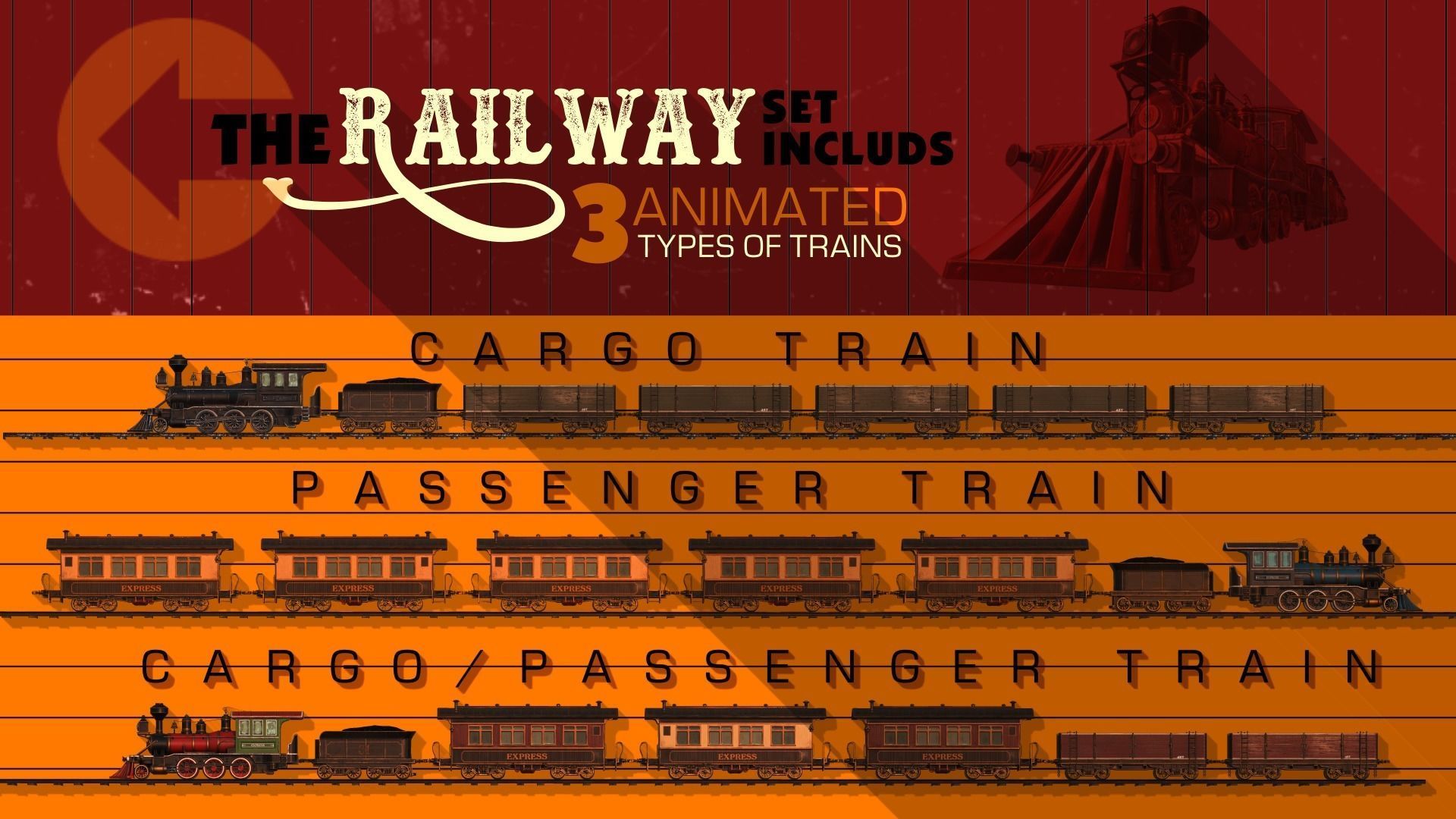 The Railway Mechanical Toy Low-poly 3D model_37
