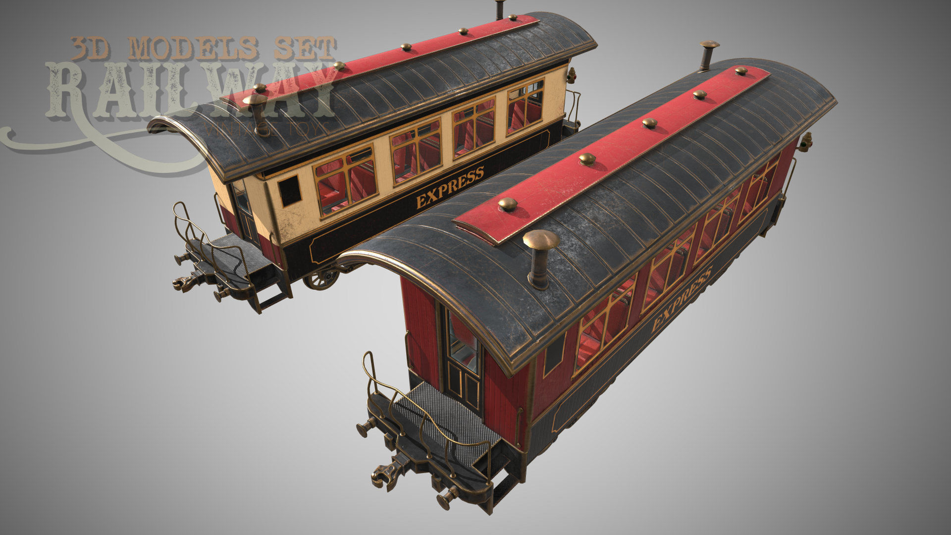 The Railway Mechanical Toy Low-poly 3D model_106