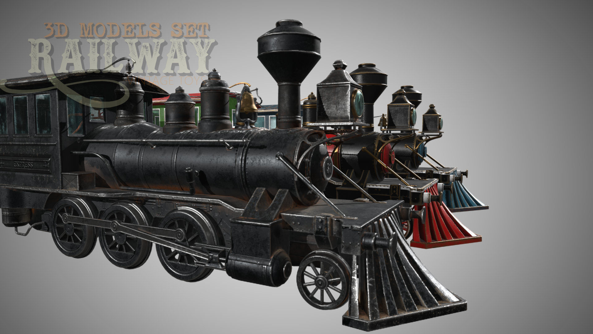 The Railway Mechanical Toy Low-poly 3D model_68