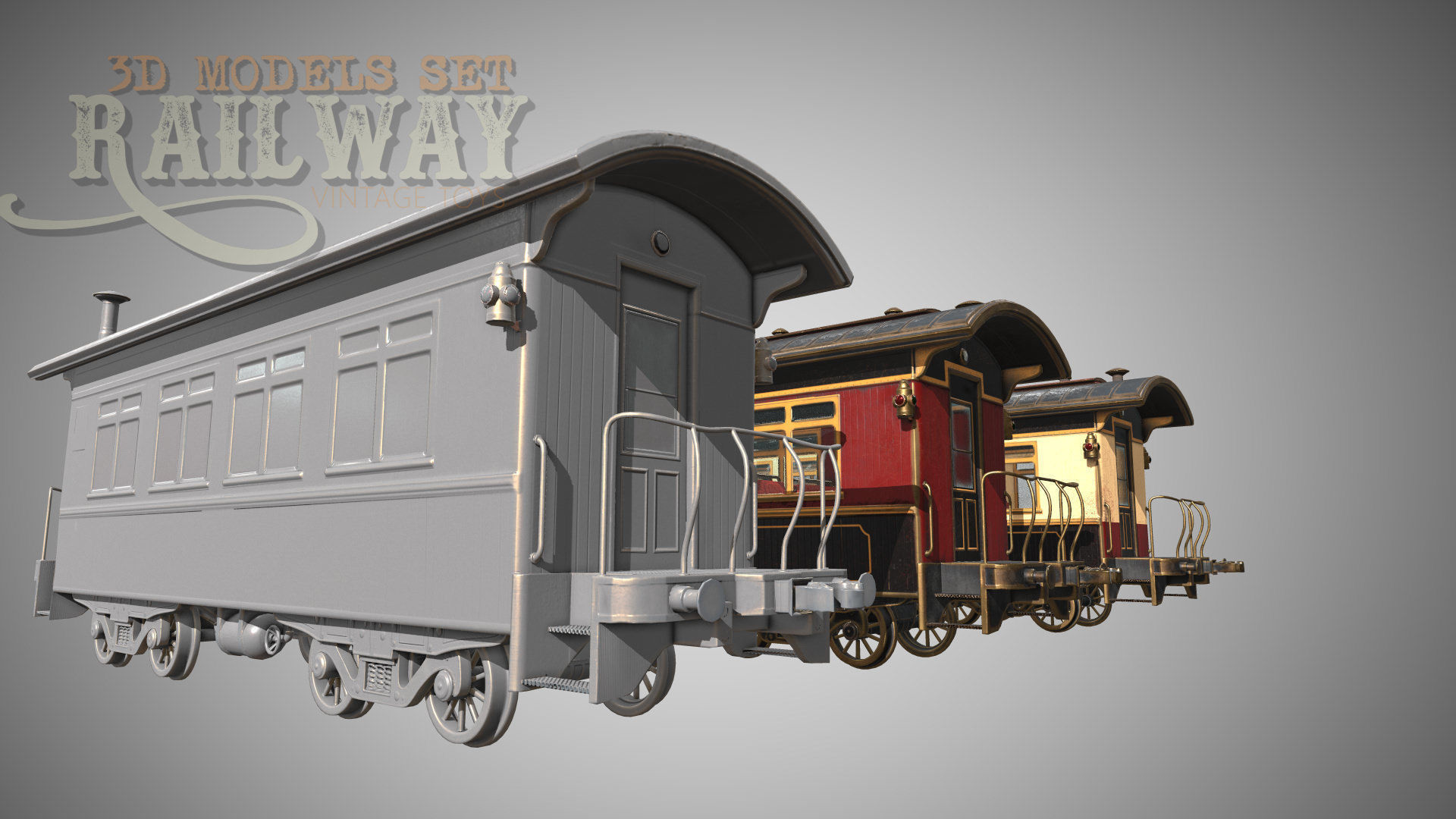 The Railway Mechanical Toy Low-poly 3D model_110