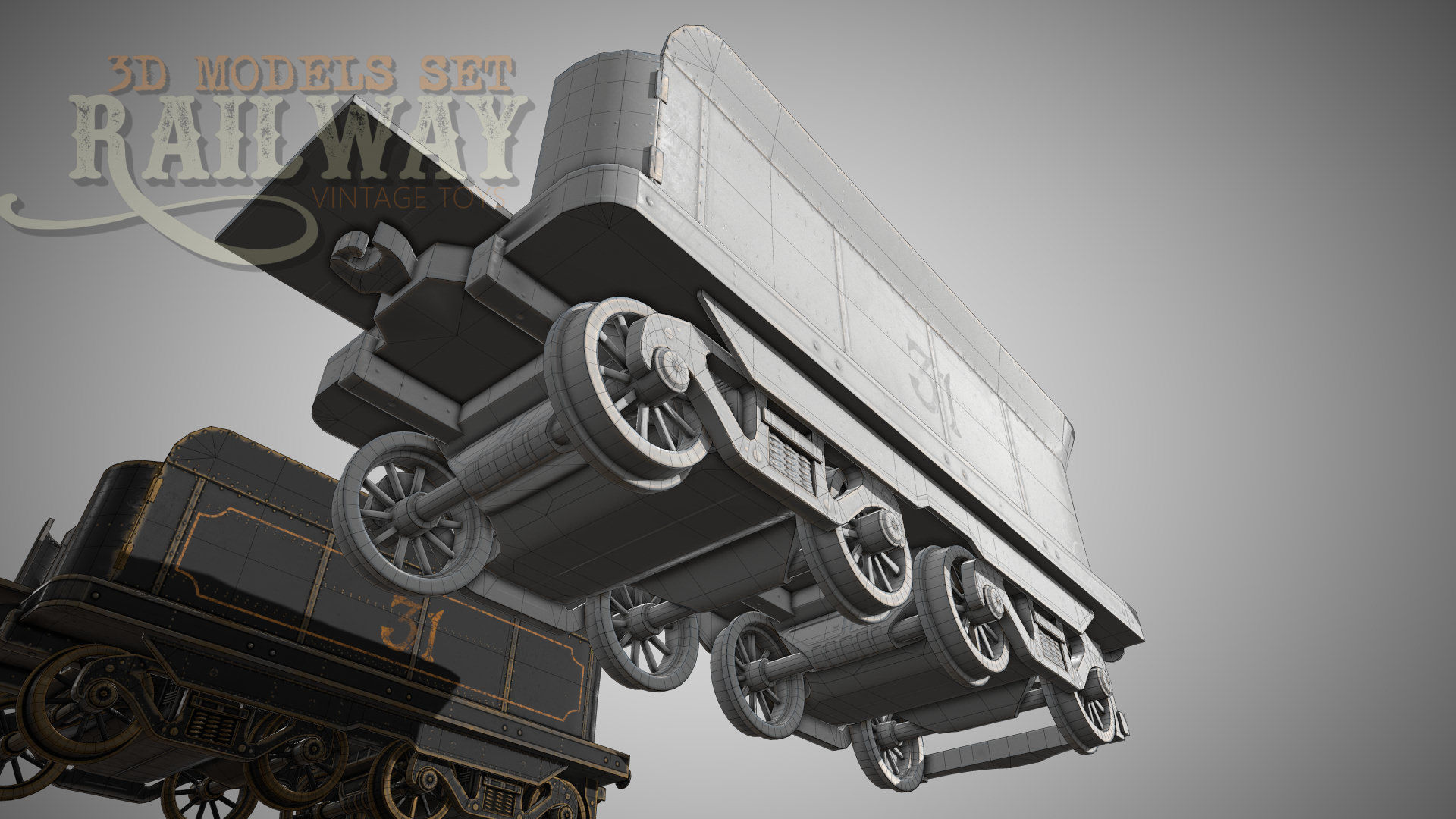 The Railway Mechanical Toy Low-poly 3D model_102