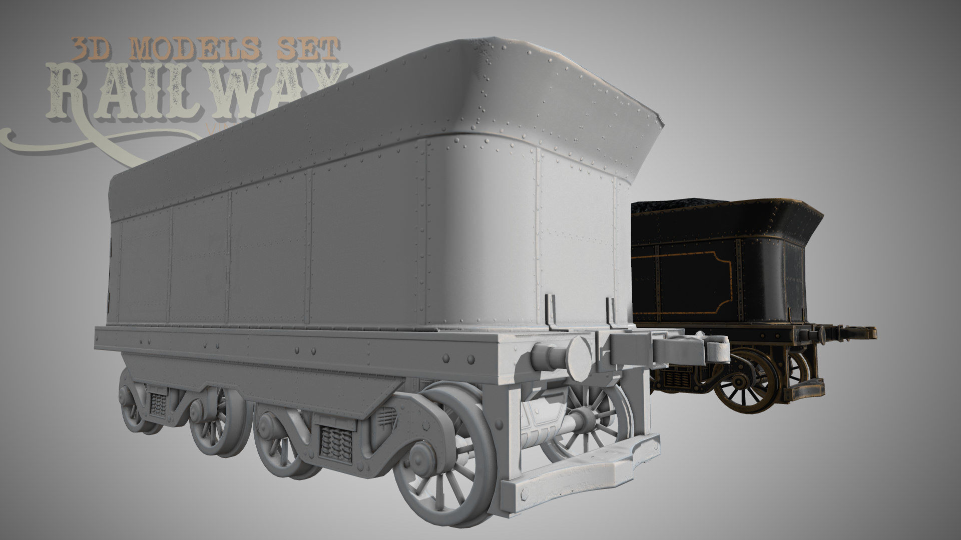 The Railway Mechanical Toy Low-poly 3D model_95
