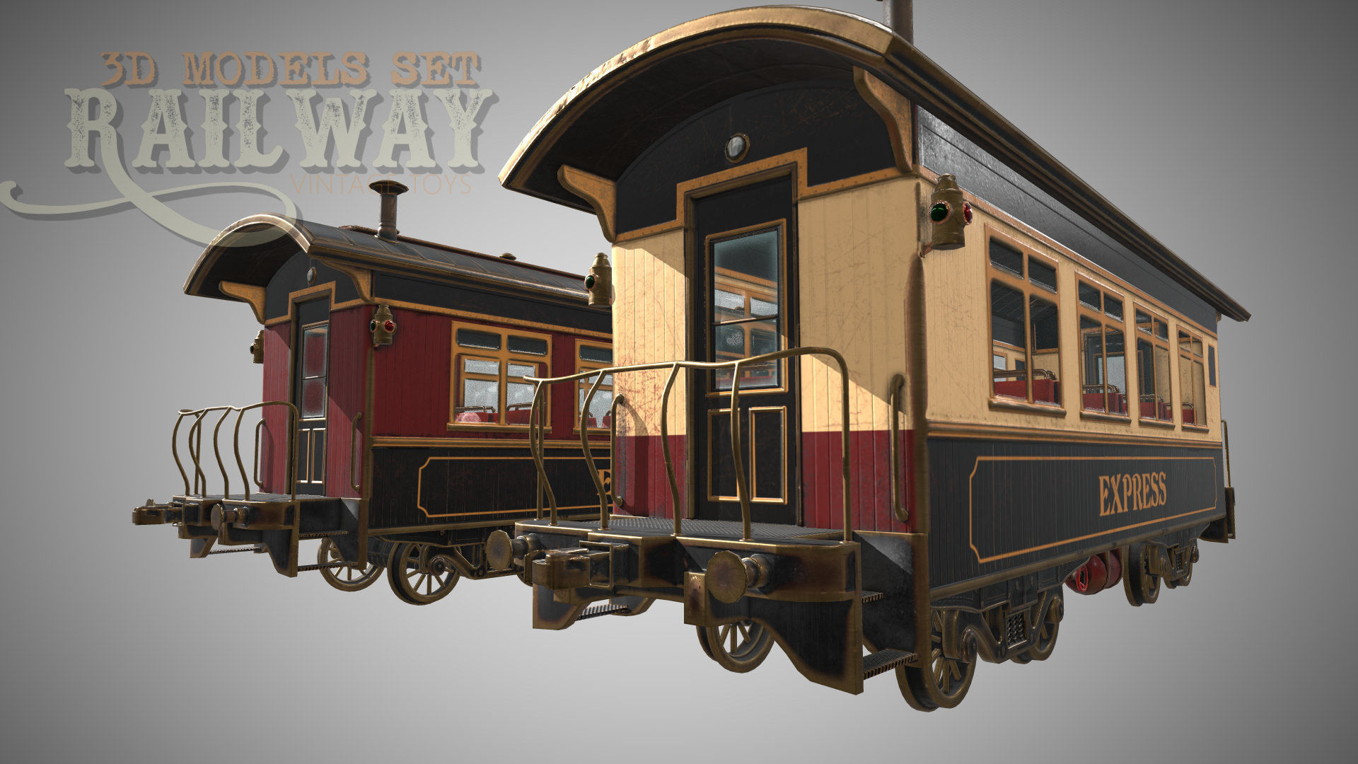 The Railway Mechanical Toy Low-poly 3D model_108