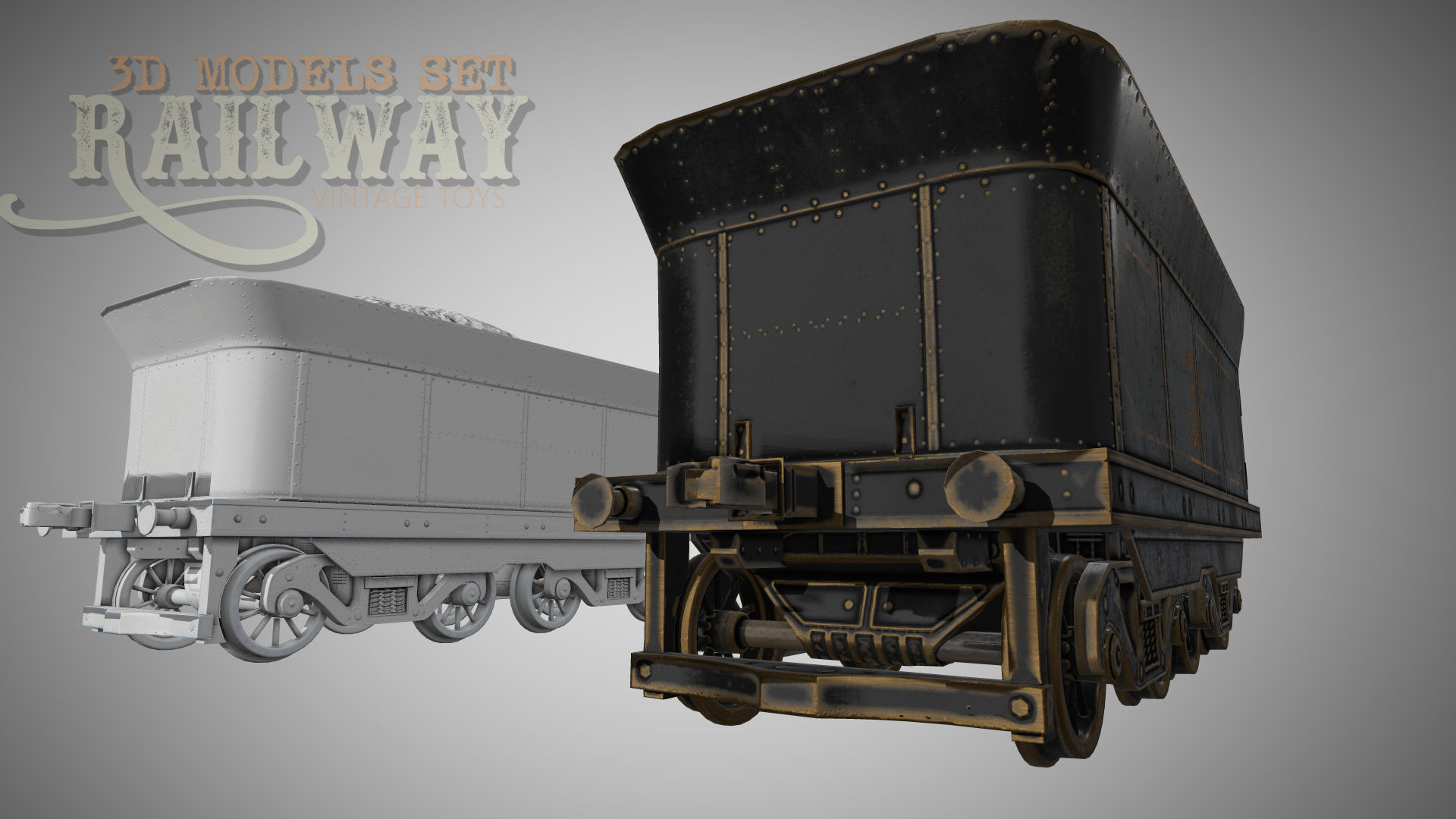 The Railway Mechanical Toy Low-poly 3D model_94