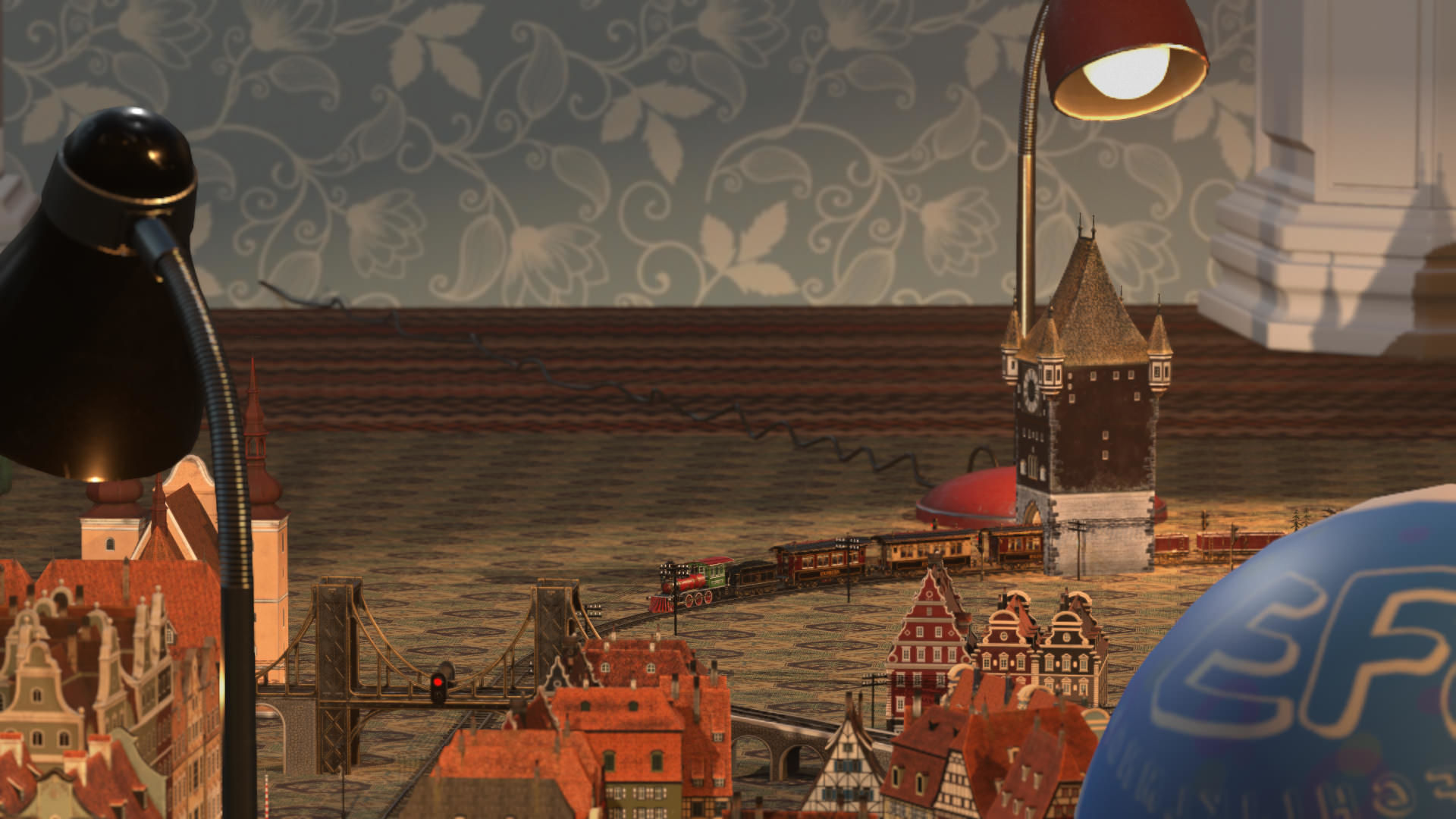 The Railway Mechanical Toy Low-poly 3D model_11