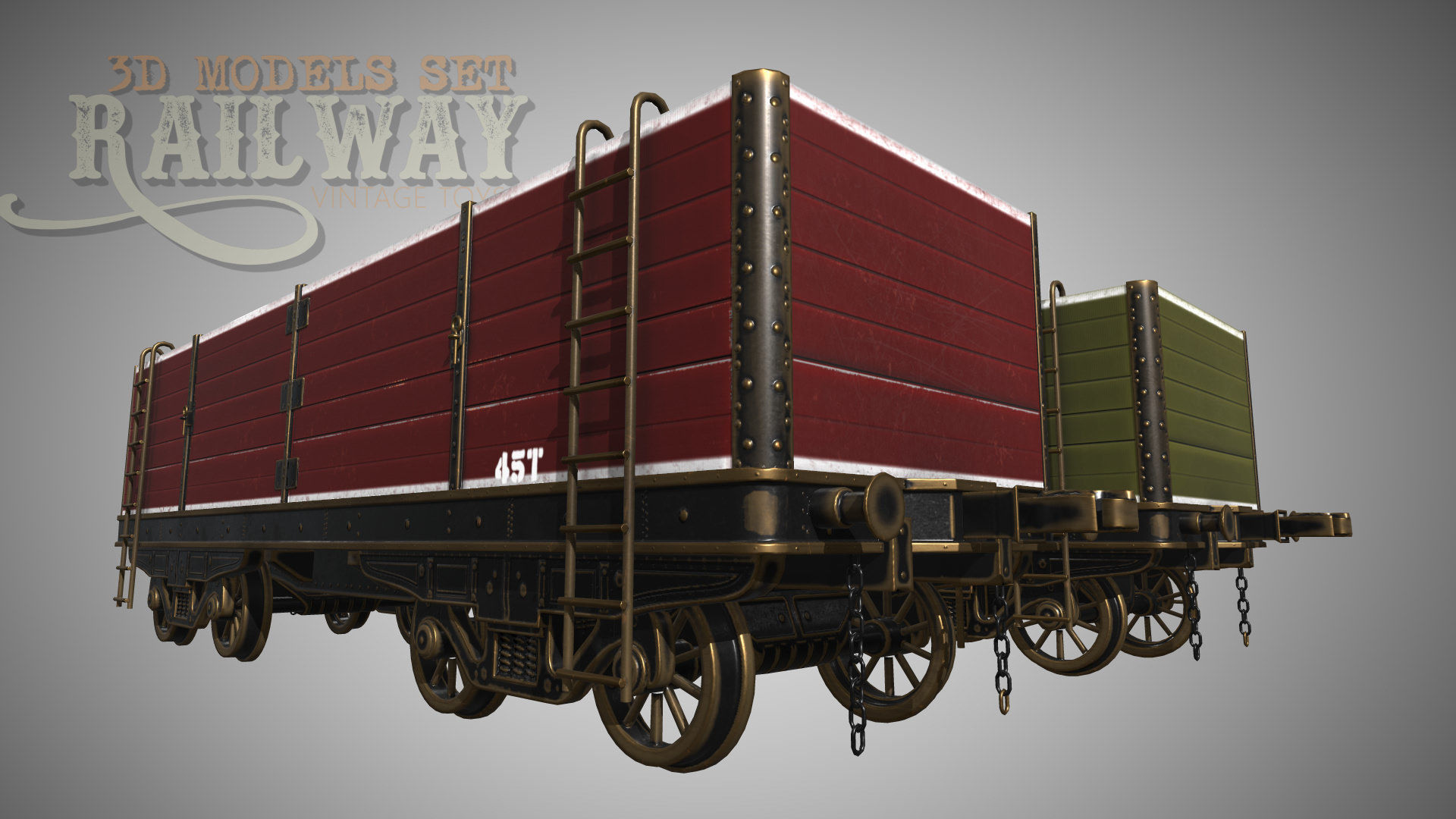 The Railway Mechanical Toy Low-poly 3D model_83