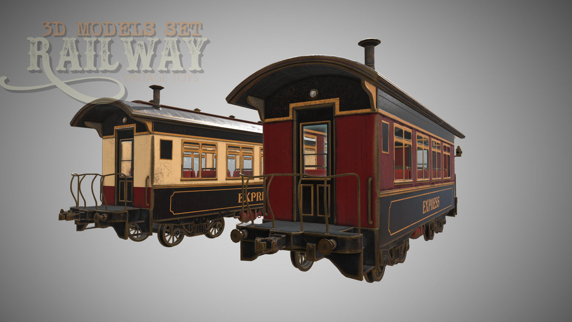The Railway Mechanical Toy Low-poly 3D model_105
