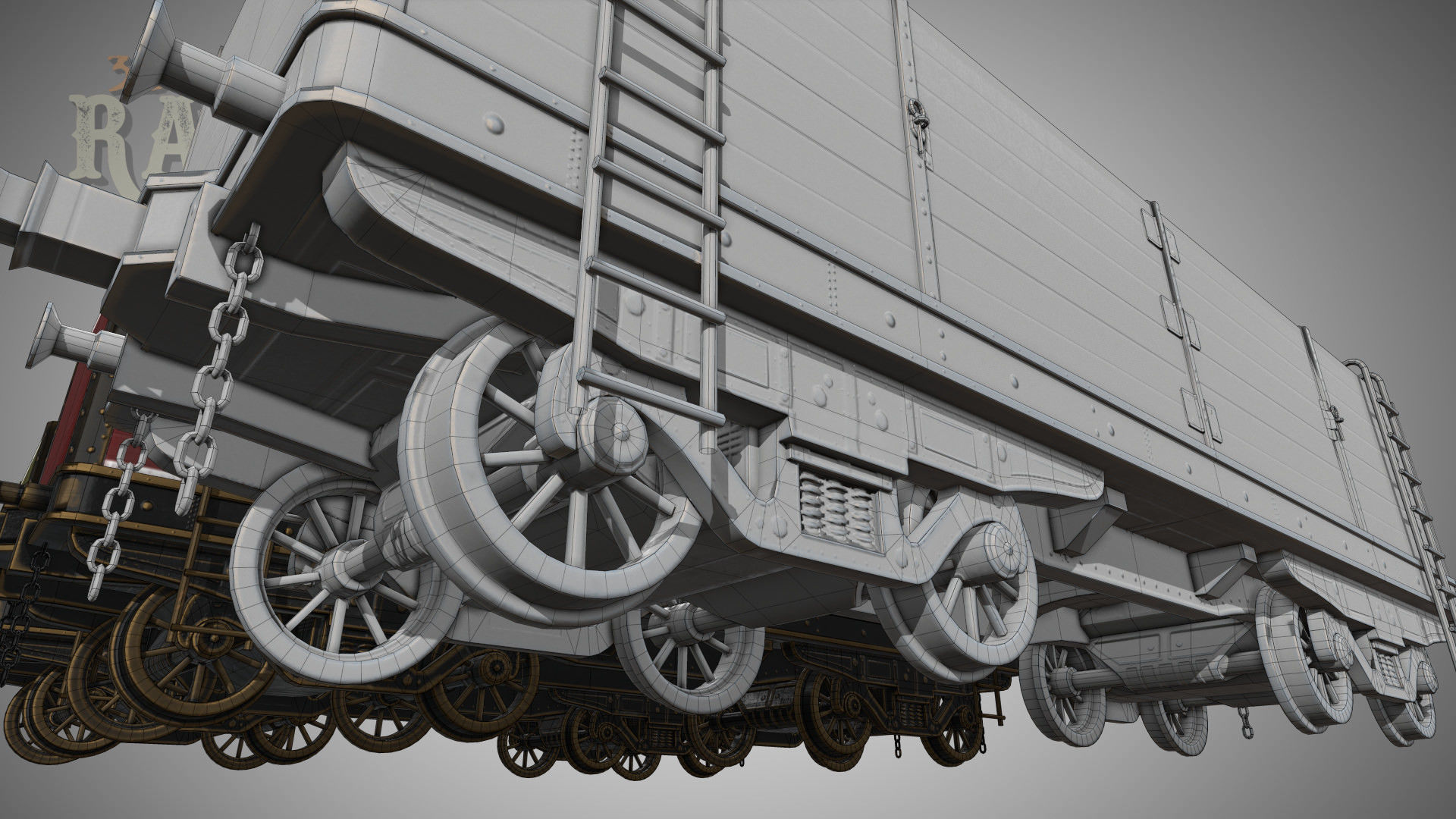 The Railway Mechanical Toy Low-poly 3D model_90