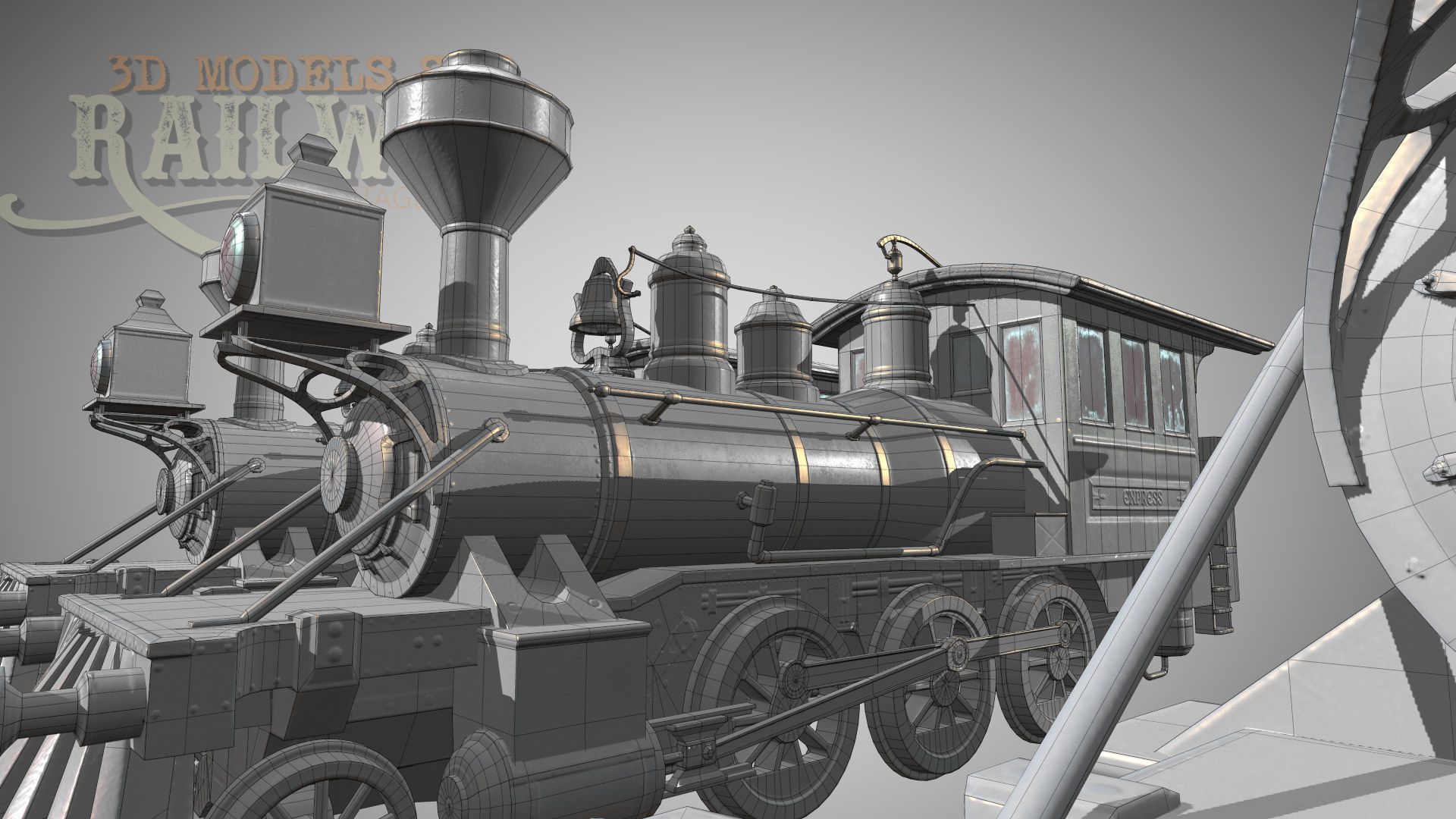 The Railway Mechanical Toy Low-poly 3D model_81