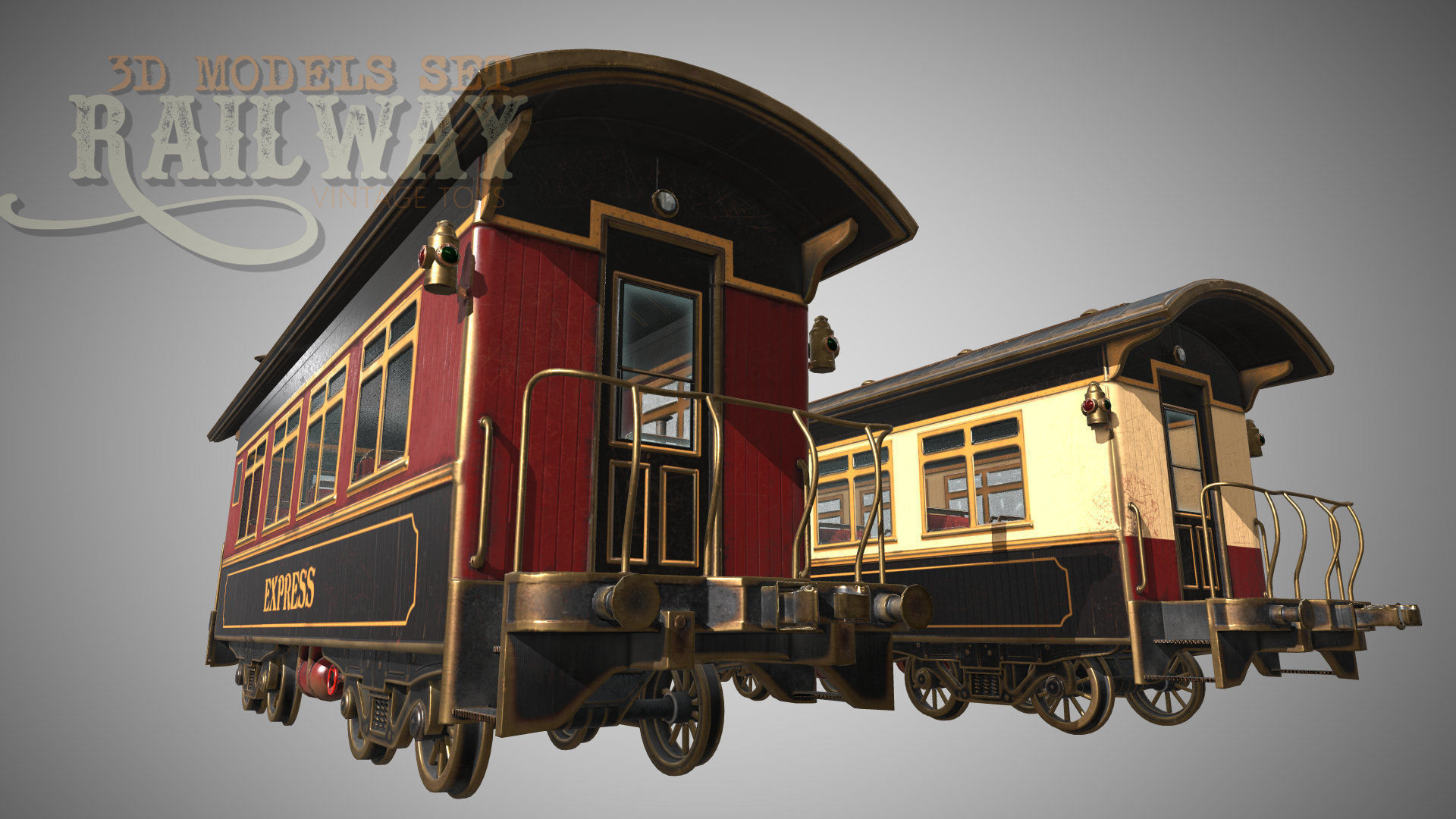 The Railway Mechanical Toy Low-poly 3D model_109