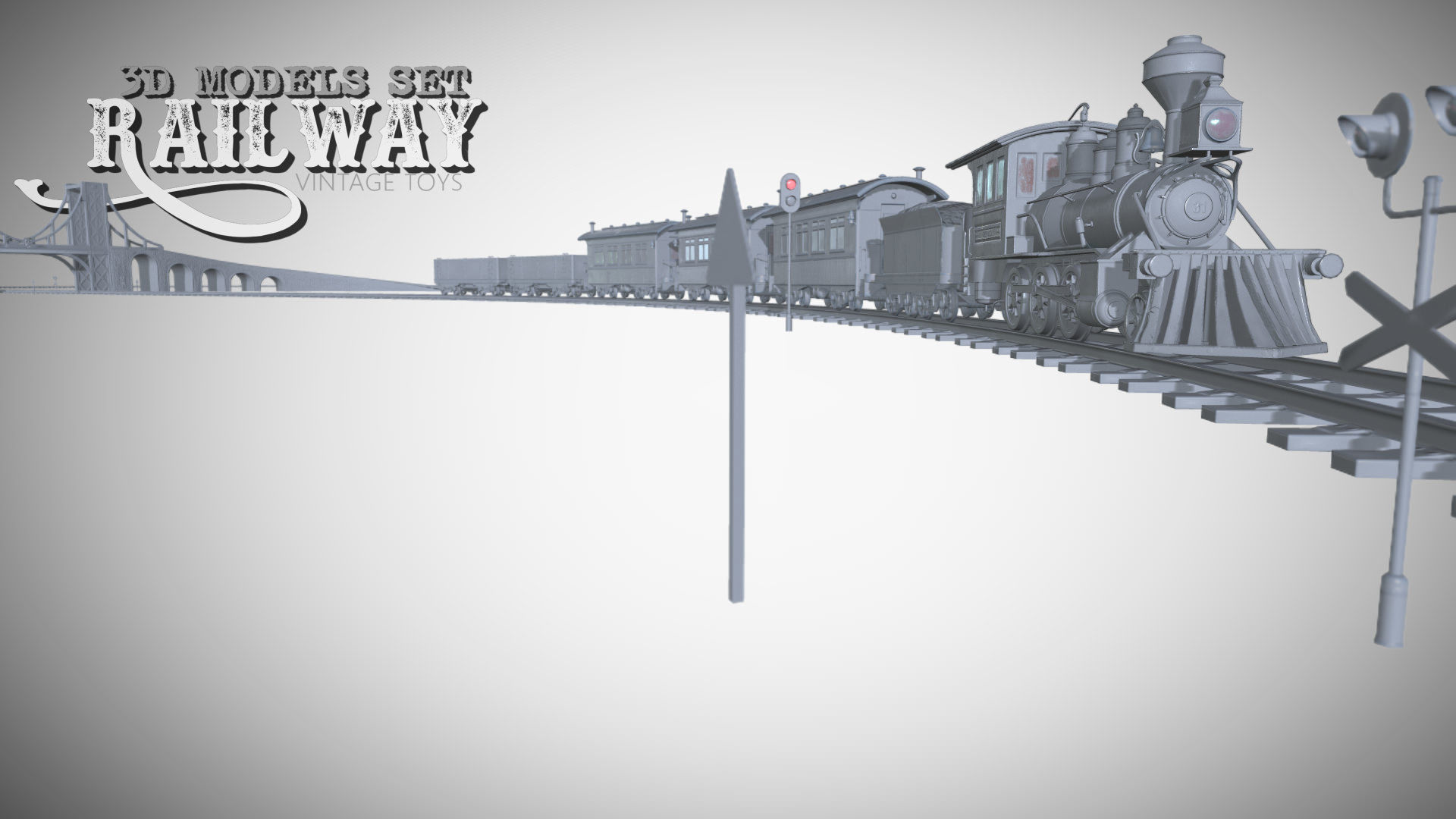 The Railway Mechanical Toy Low-poly 3D model_53