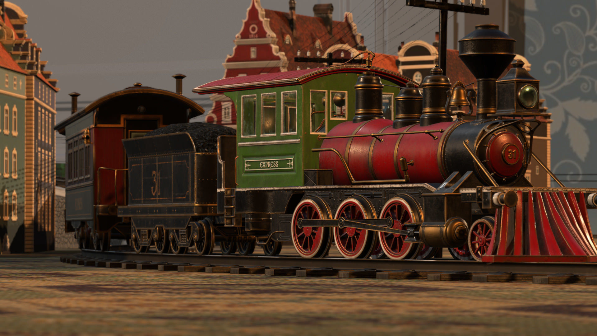 The Railway Mechanical Toy Low-poly 3D model_16