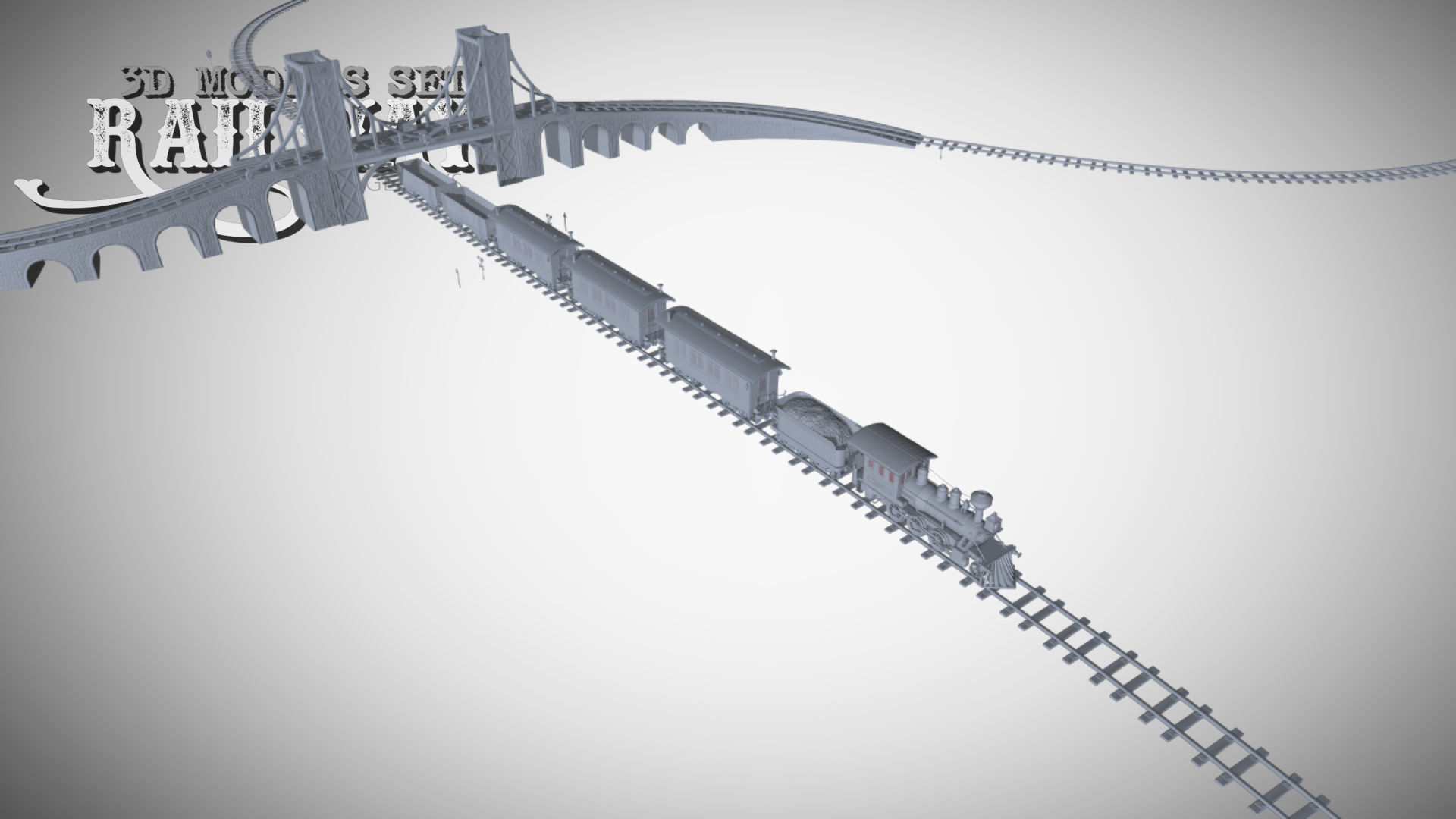 The Railway Mechanical Toy Low-poly 3D model_57