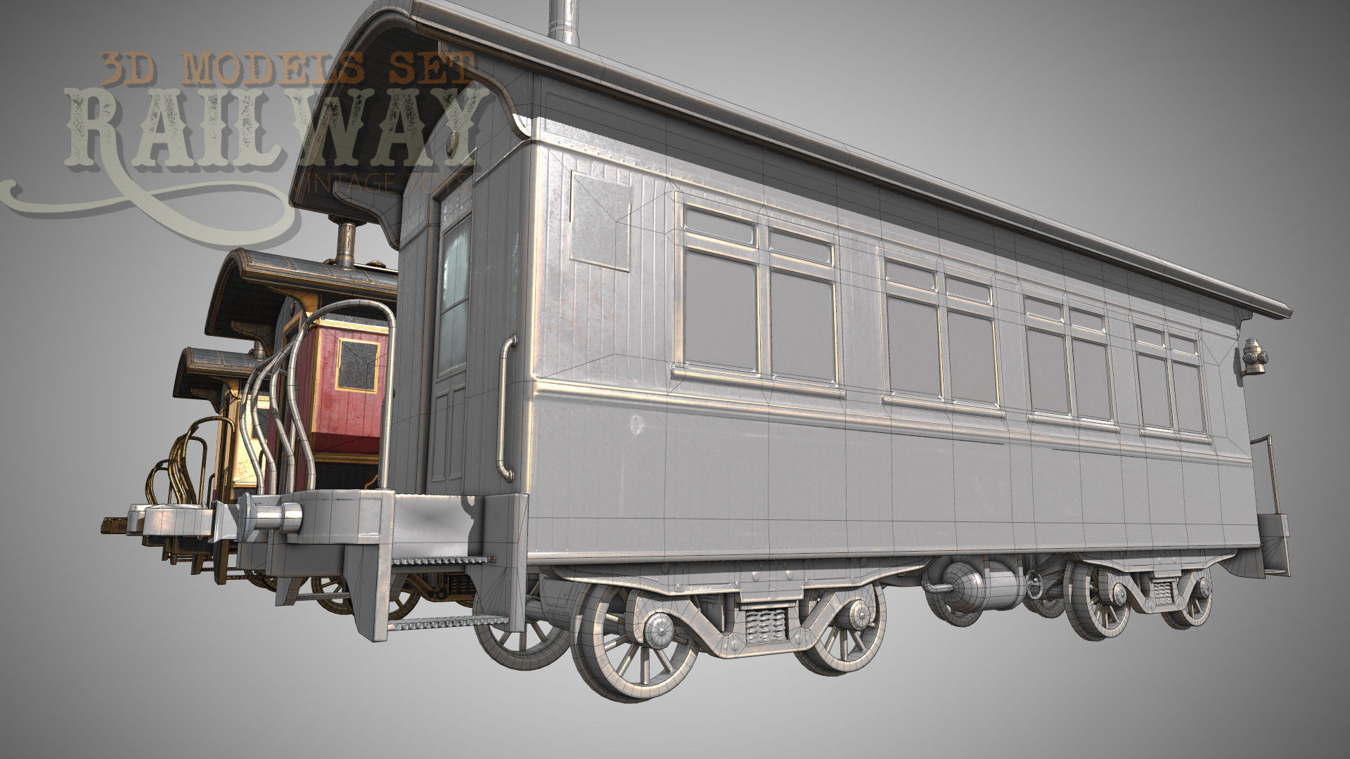 The Railway Mechanical Toy Low-poly 3D model_111