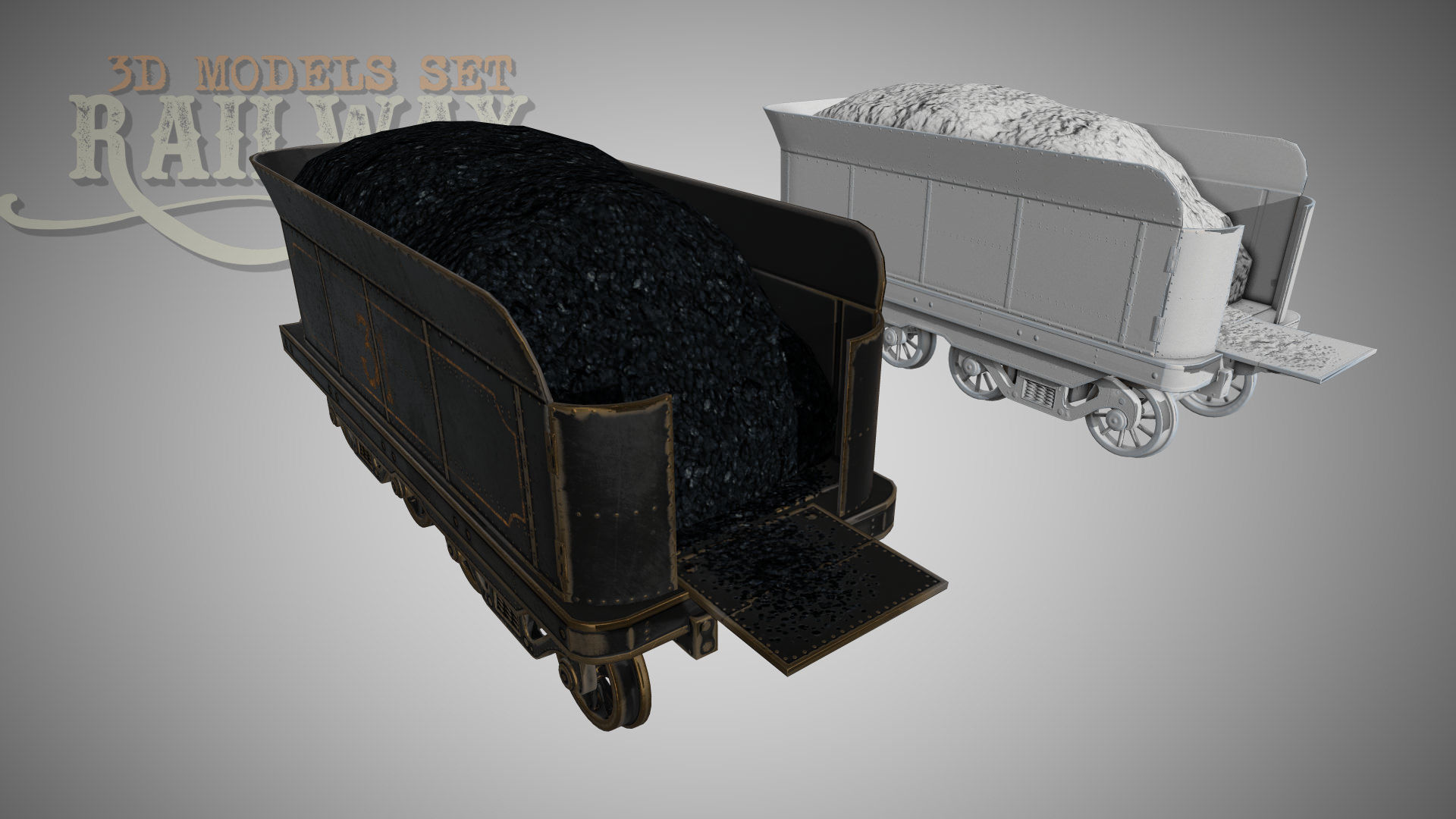 The Railway Mechanical Toy Low-poly 3D model_92