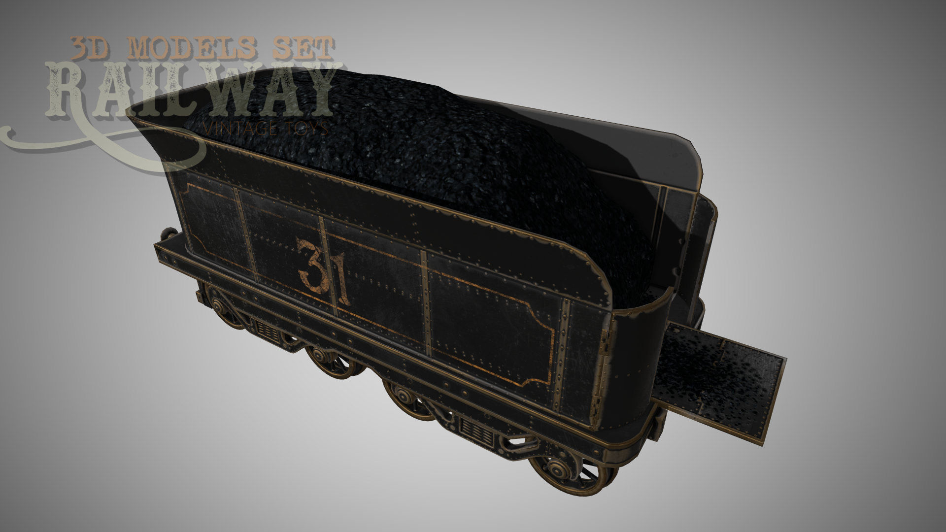 The Railway Mechanical Toy Low-poly 3D model_98