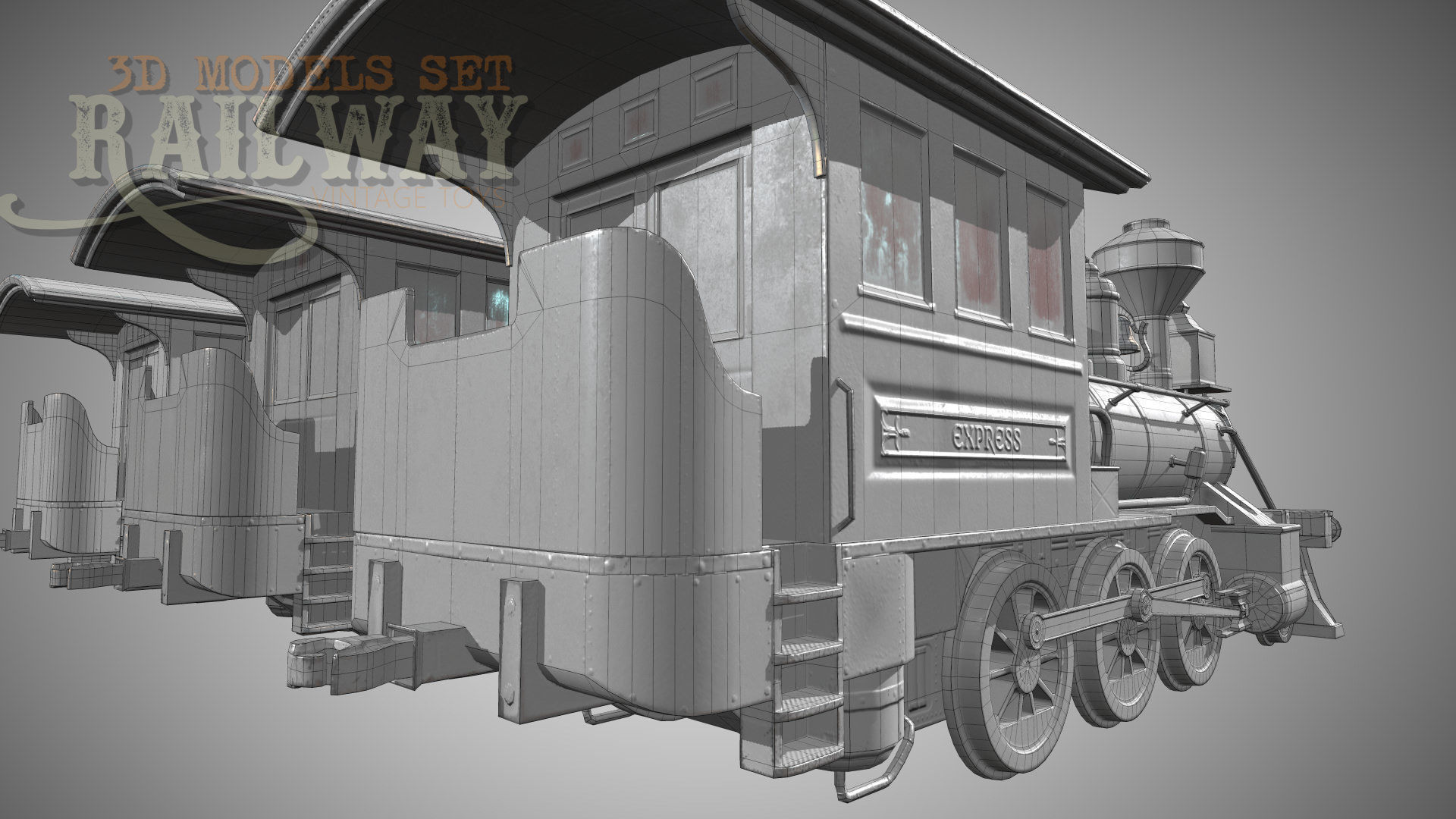 The Railway Mechanical Toy Low-poly 3D model_78