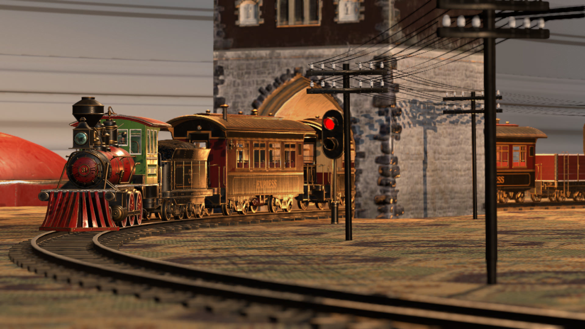 The Railway Mechanical Toy Low-poly 3D model_8