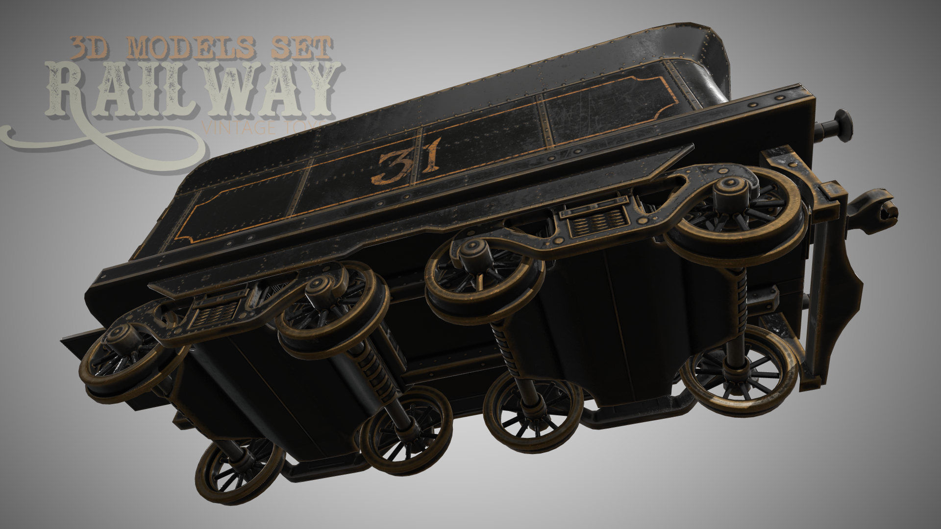 The Railway Mechanical Toy Low-poly 3D model_97
