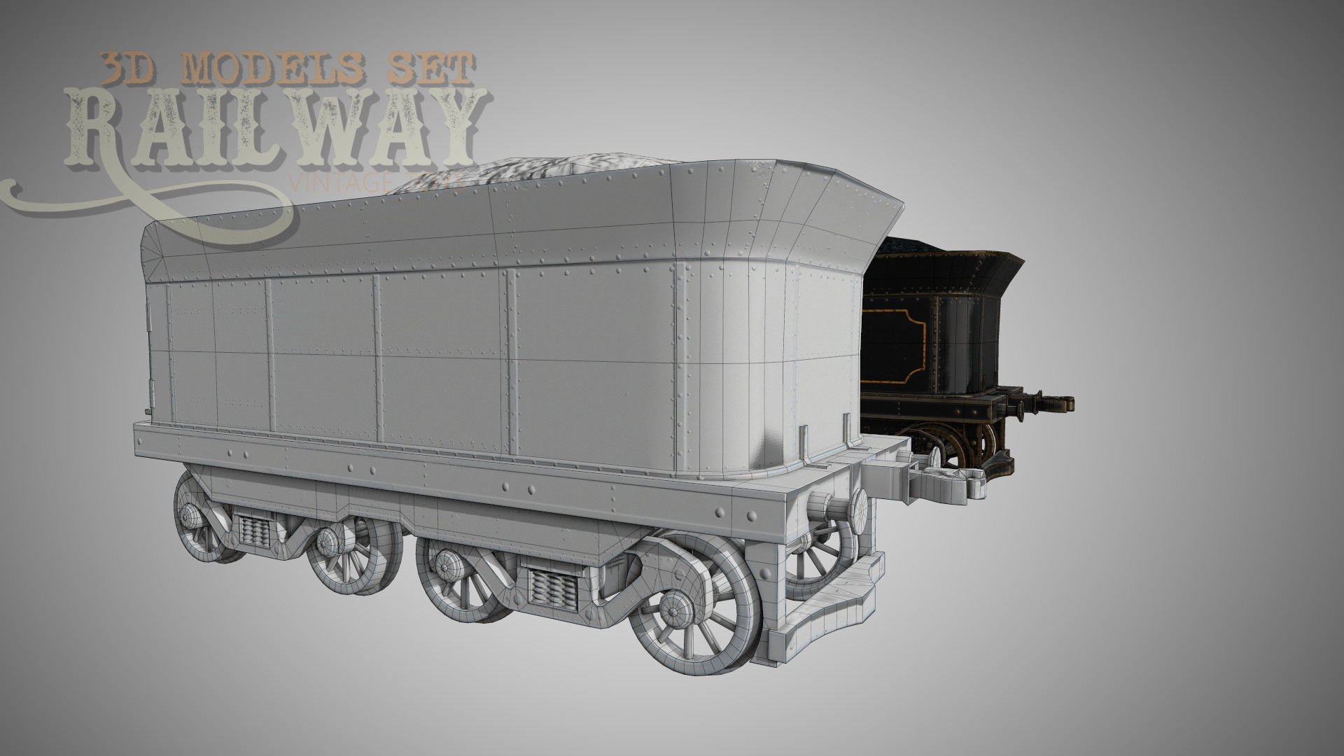 The Railway Mechanical Toy Low-poly 3D model_100