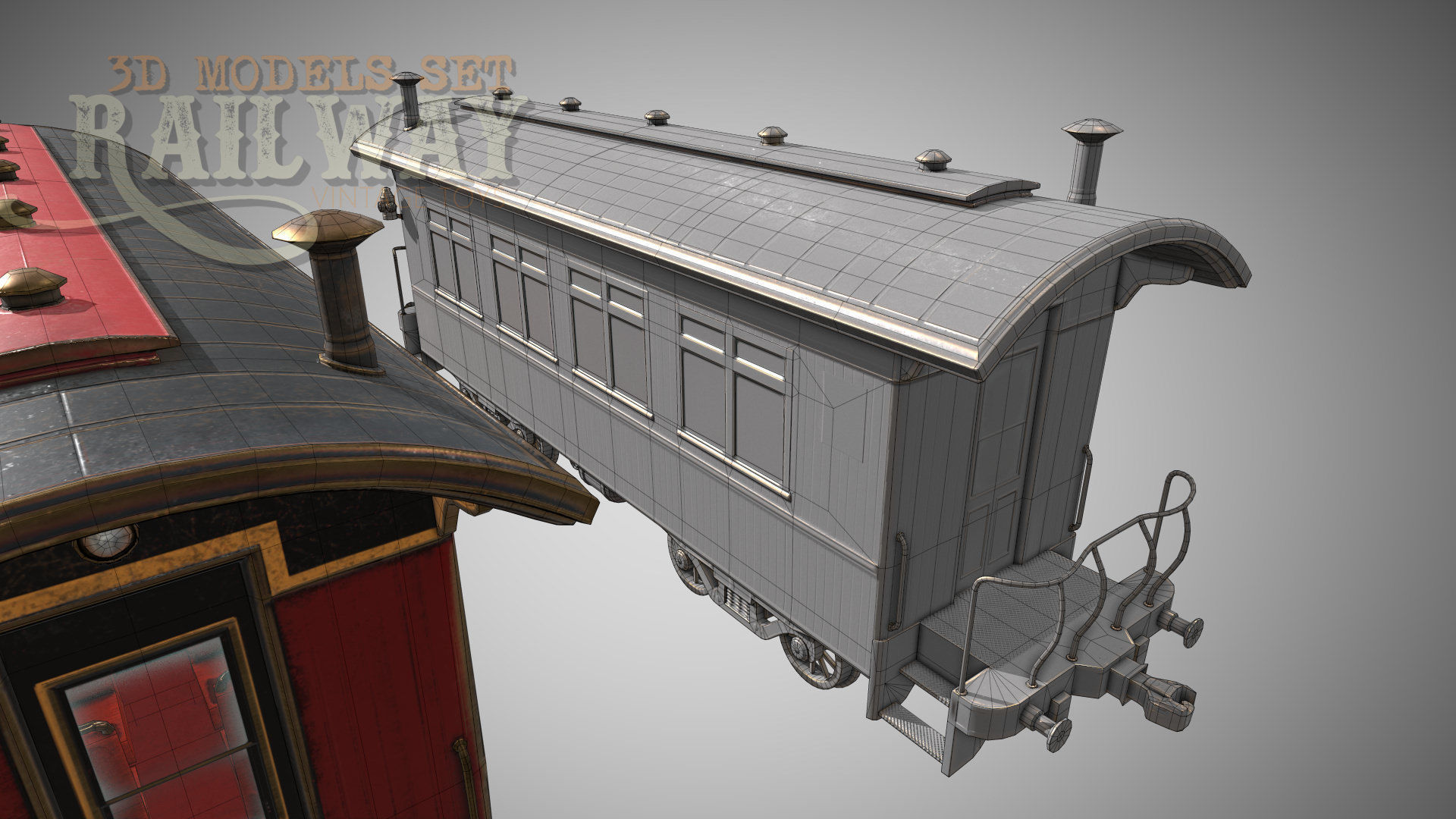 The Railway Mechanical Toy Low-poly 3D model_112