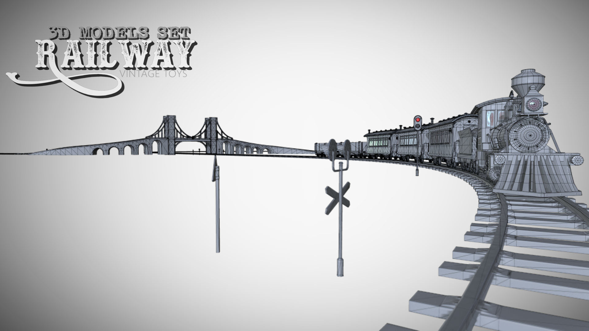 The Railway Mechanical Toy Low-poly 3D model_54