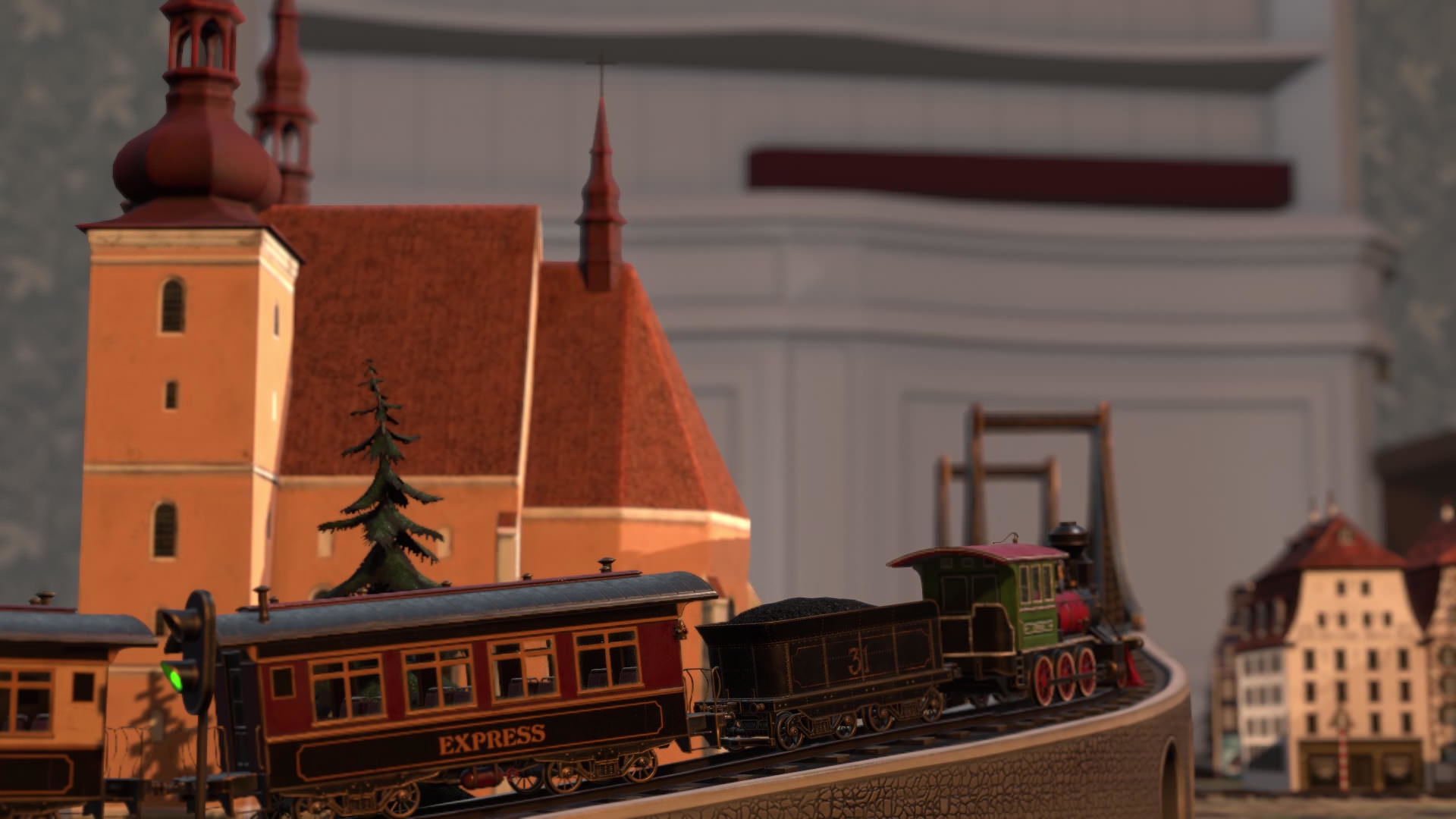 The Railway Mechanical Toy Low-poly 3D model_48