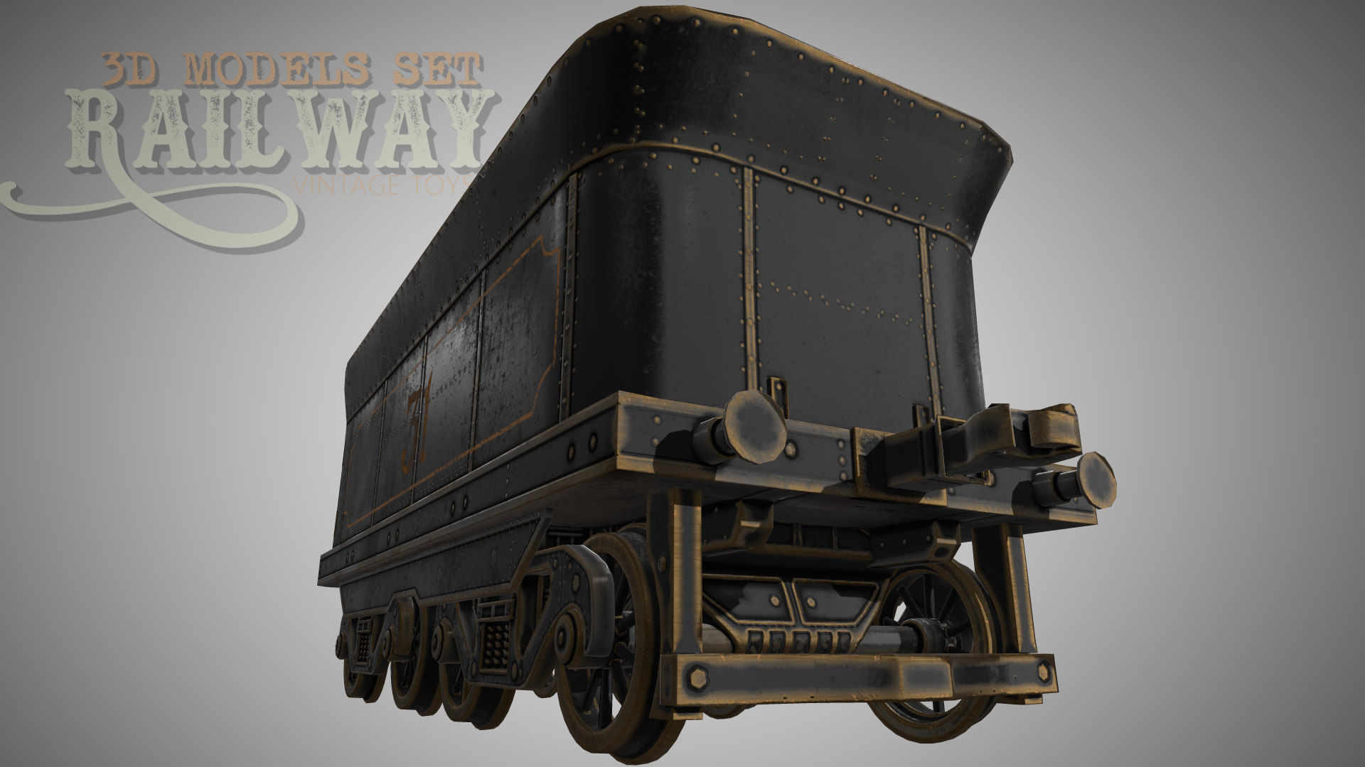 The Railway Mechanical Toy Low-poly 3D model_96