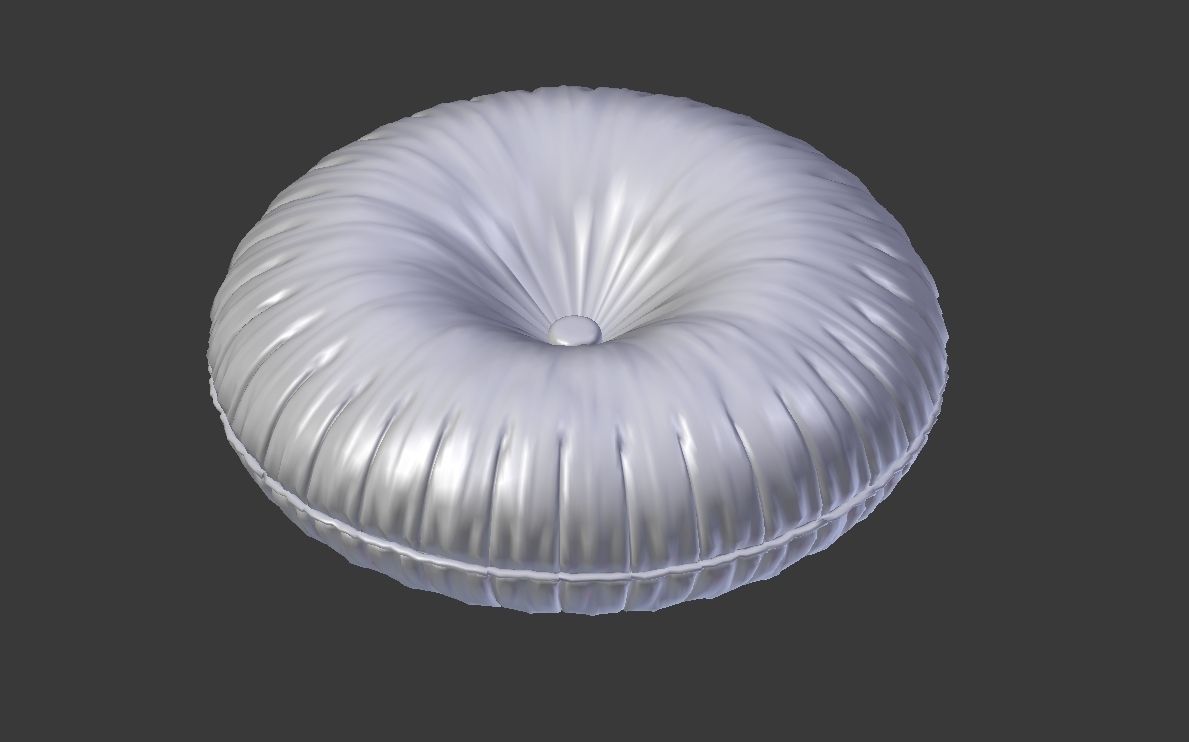Round Velvet Pillow 3D model_3