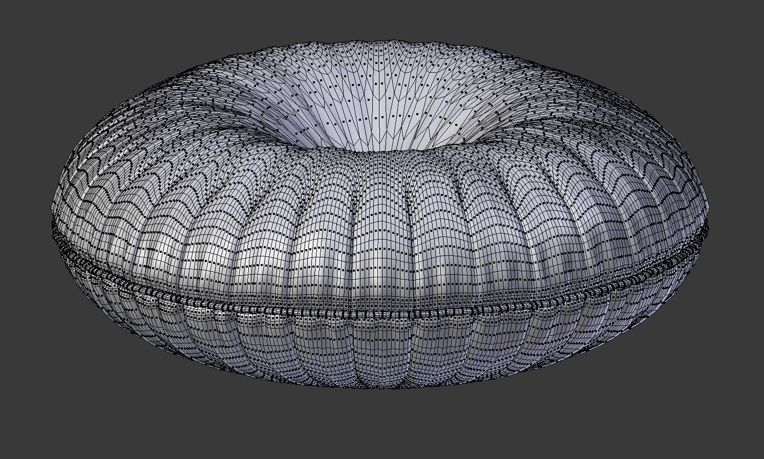 Round Velvet Pillow 3D model_4