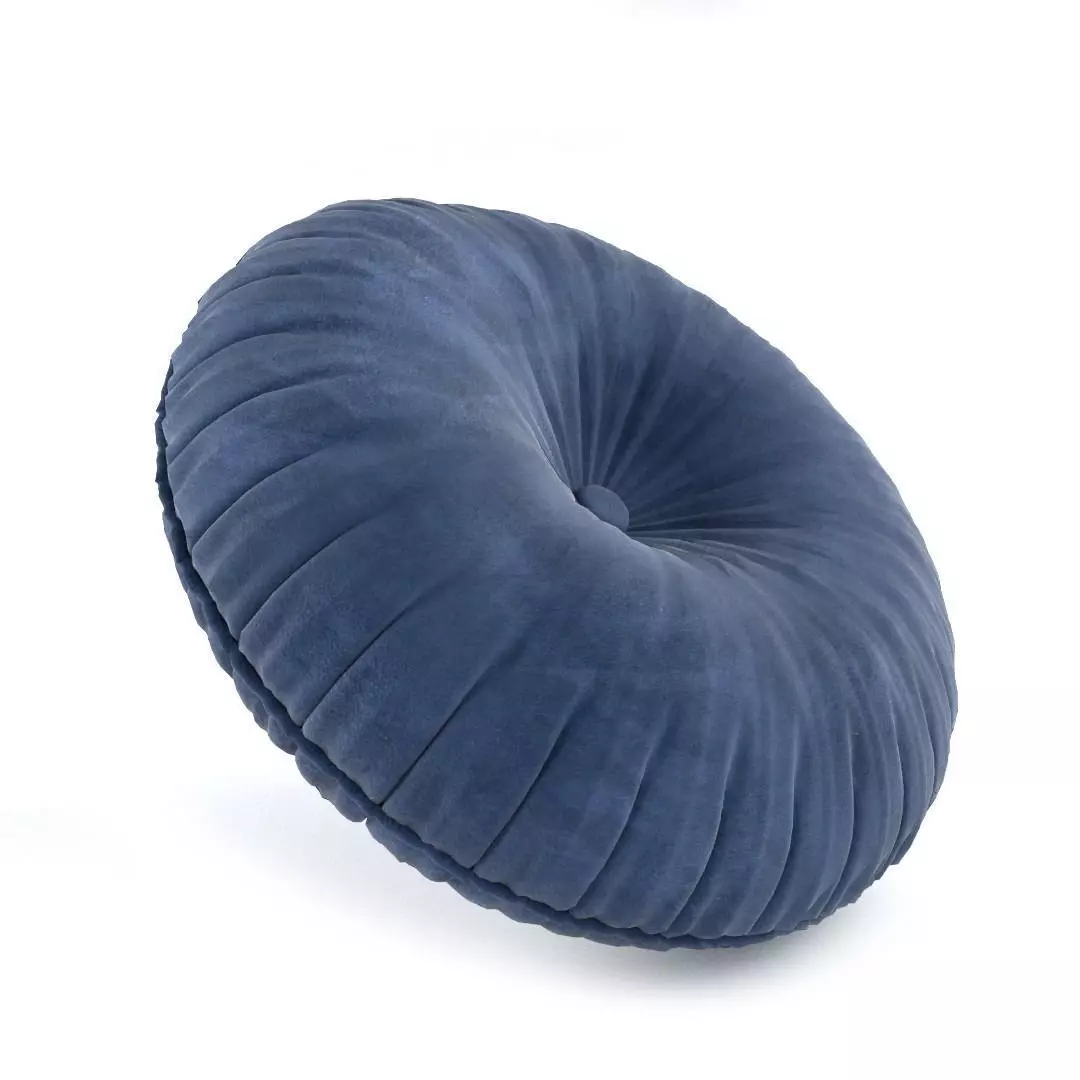Round Velvet Pillow 3D model_0