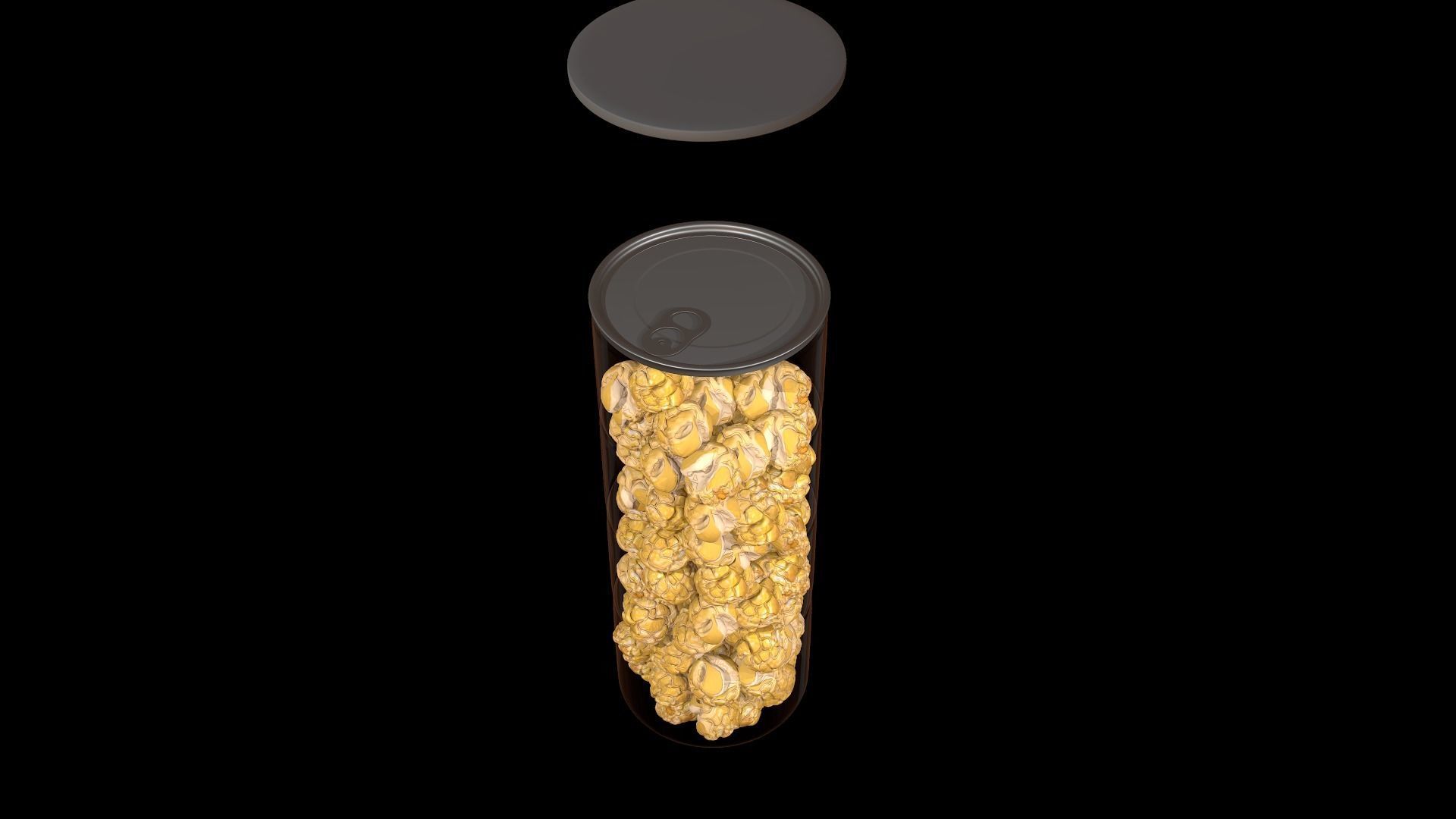 Caramel Popcorn 3D model_4
