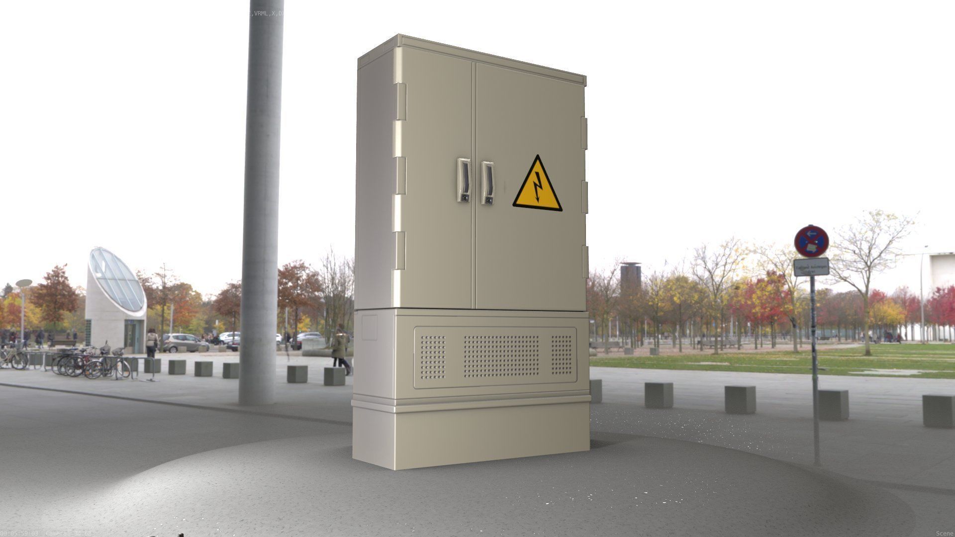 Electrical Distribution Cabinet 87 Low-poly 3D model_27