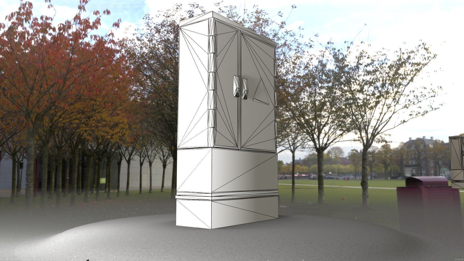 Electrical Distribution Cabinet 87 Low-poly 3D model_26