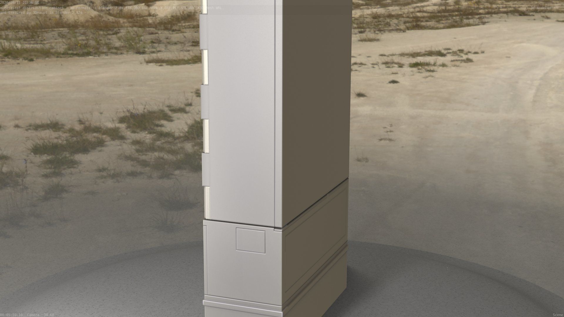 Electrical Distribution Cabinet 87 Low-poly 3D model_34