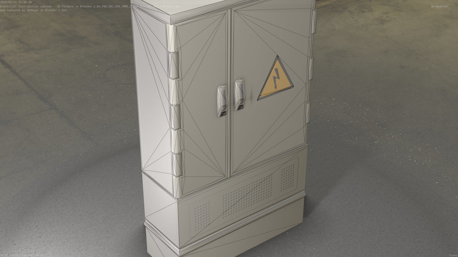 Electrical Distribution Cabinet 87 Low-poly 3D model_45